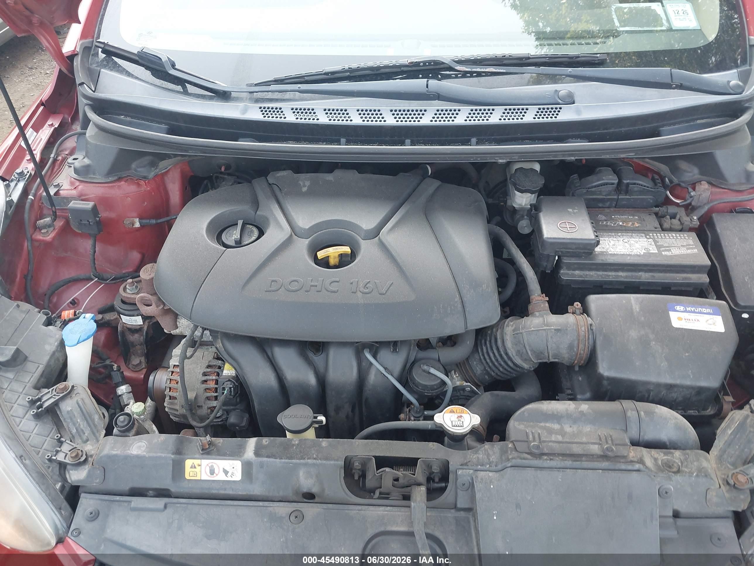 2012 Hyundai Elantra Limited (ulsan Plant) Maroon vin: KMHDH4AE3CU264124
