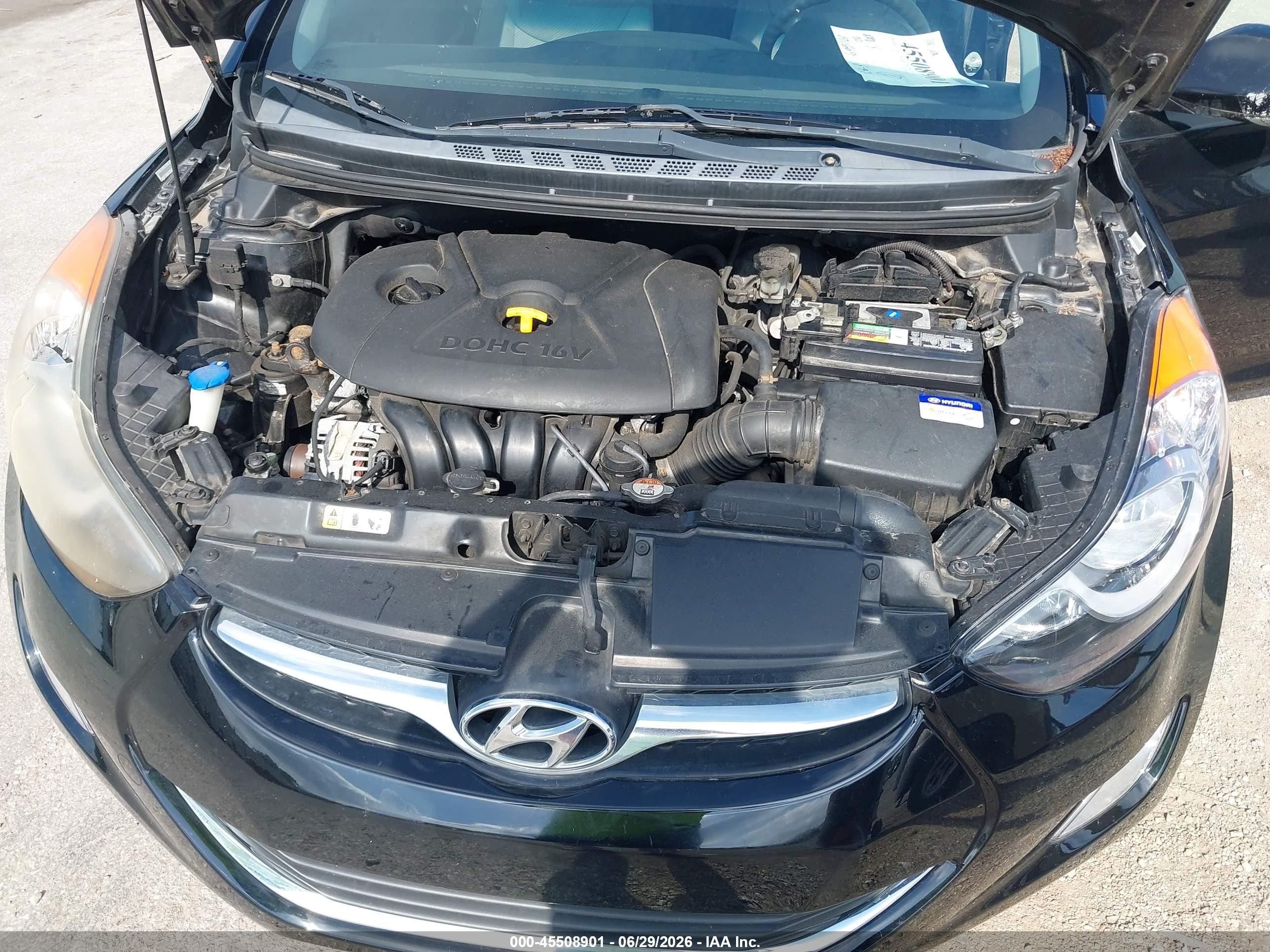 2012 Hyundai Elantra Gls (ulsan Plant) Black vin: KMHDH4AE3CU301382