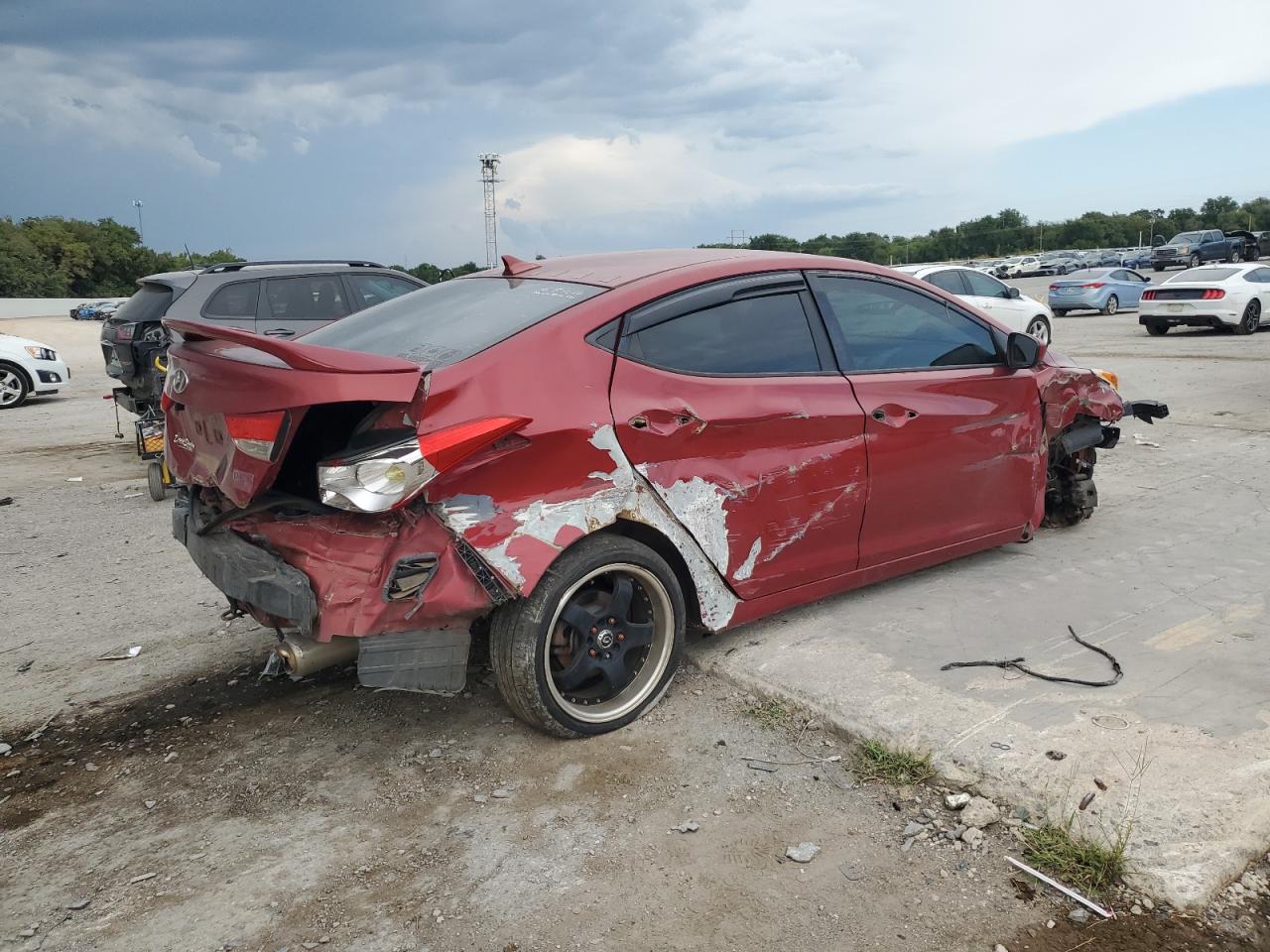 2012 Hyundai Elantra Gls Red vin: KMHDH4AE3CU404415