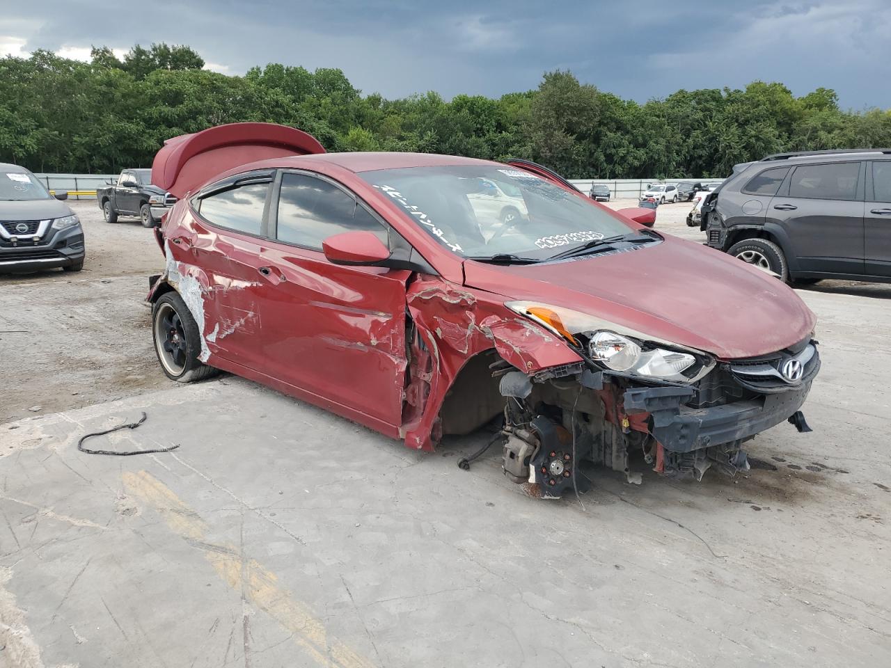 2012 Hyundai Elantra Gls Red vin: KMHDH4AE3CU404415