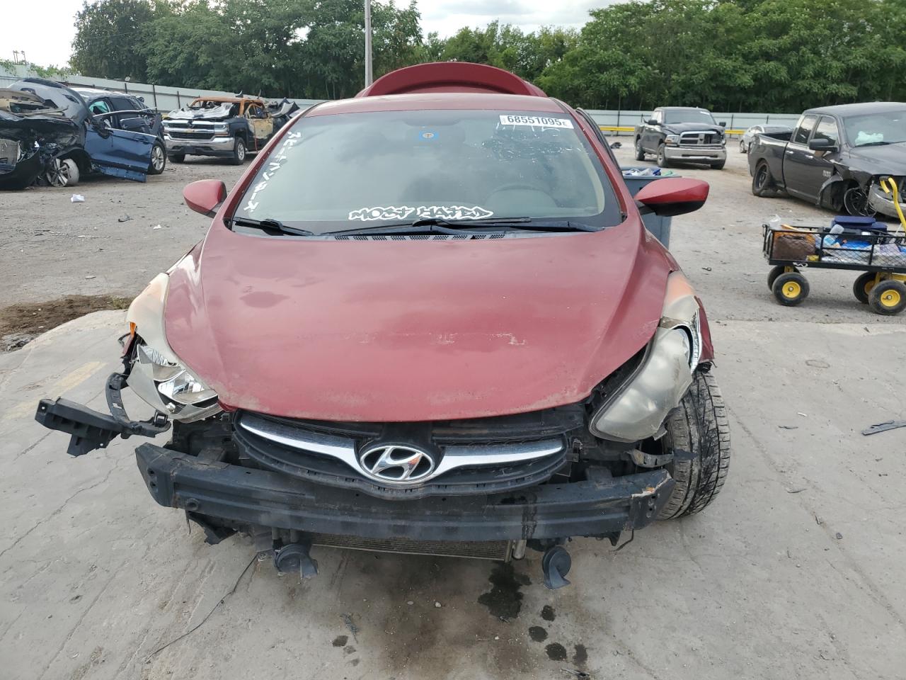 2012 Hyundai Elantra Gls Red vin: KMHDH4AE3CU404415
