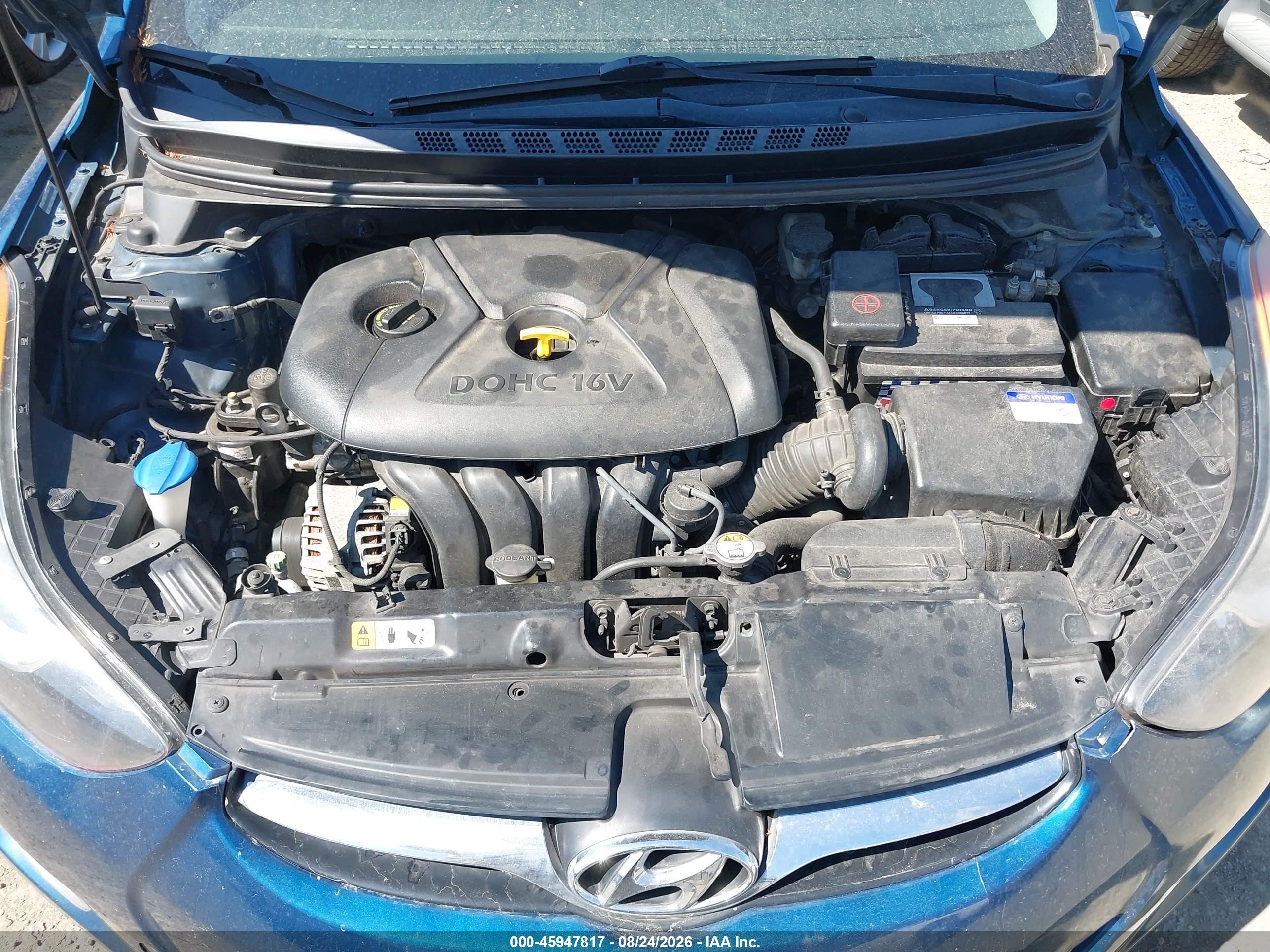 2013 Hyundai Elantra Gls Blue vin: KMHDH4AE3DU007272
