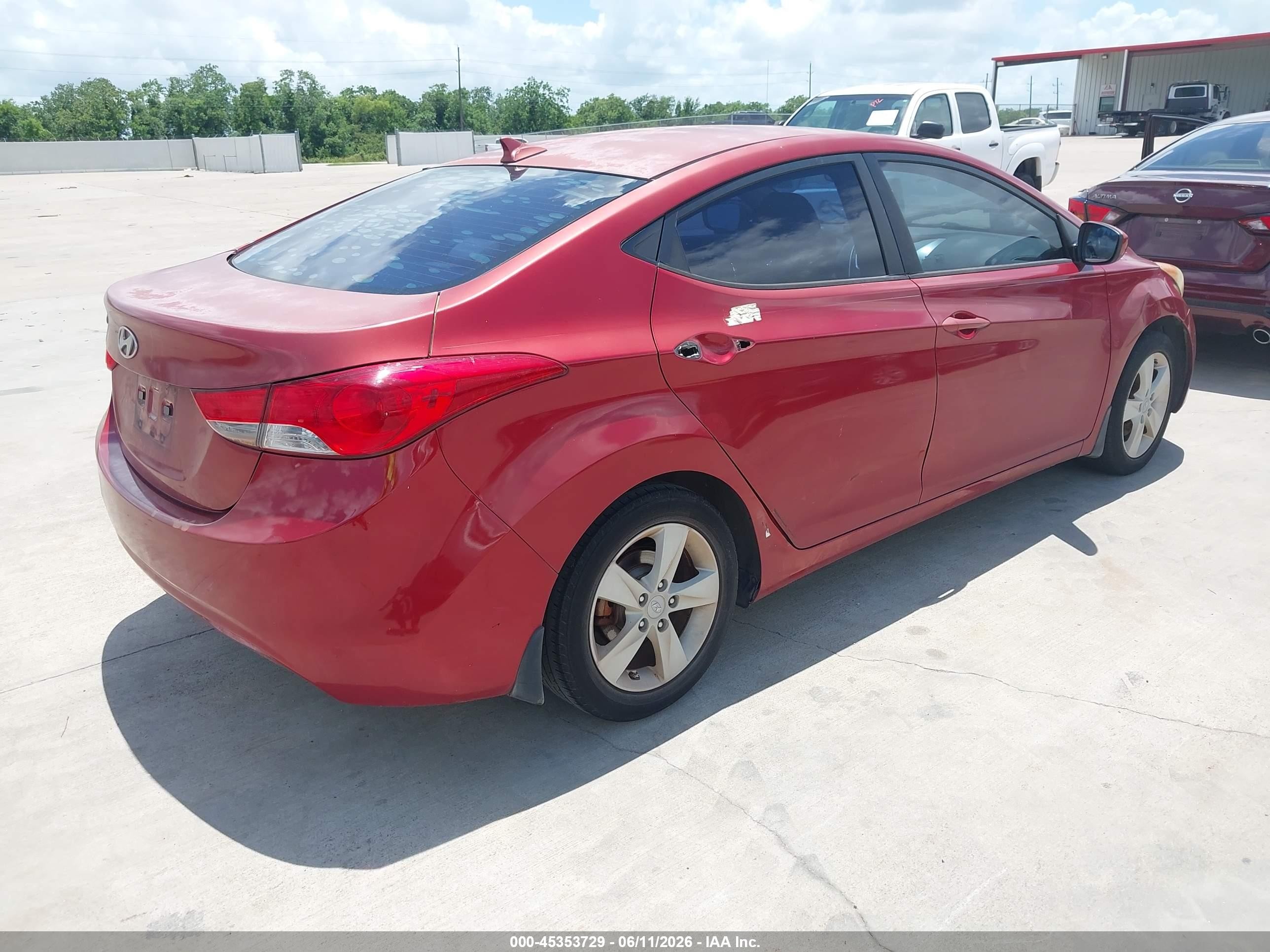 2013 Hyundai Elantra Gls Red vin: KMHDH4AE3DU498636