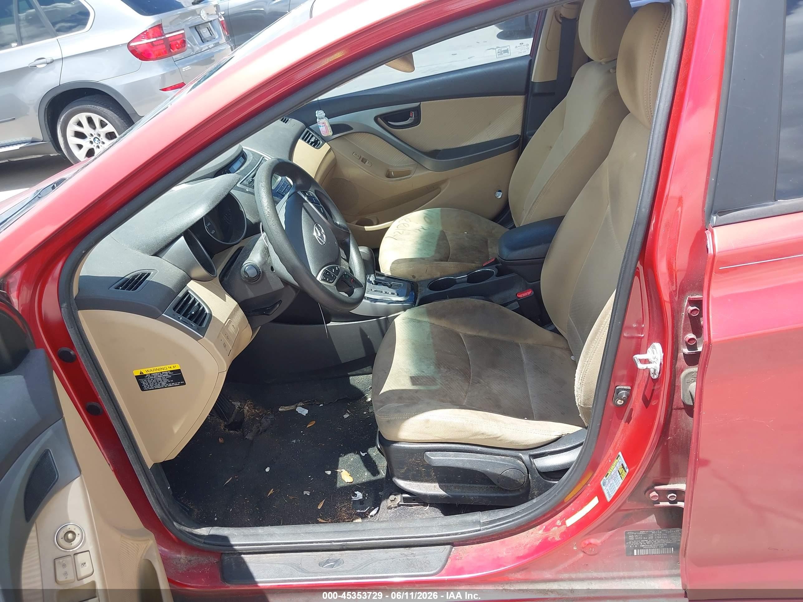 2013 Hyundai Elantra Gls Red vin: KMHDH4AE3DU498636