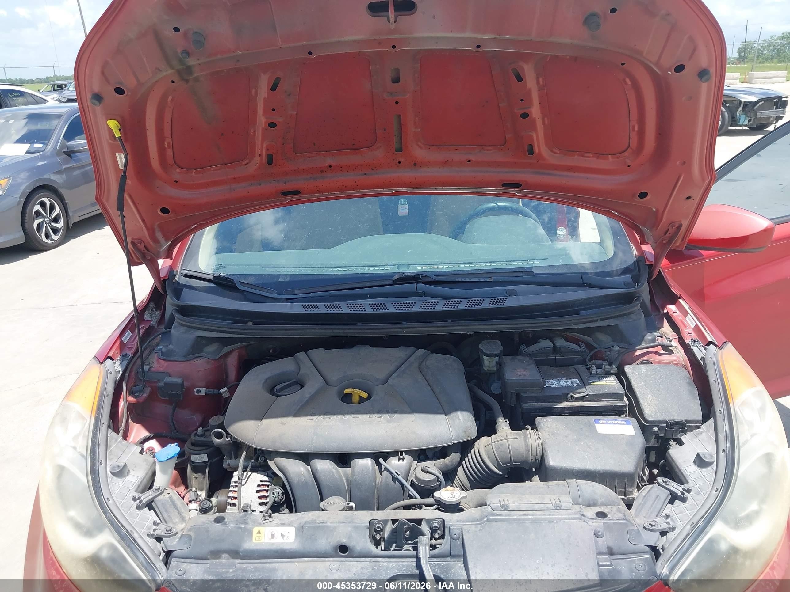 2013 Hyundai Elantra Gls Red vin: KMHDH4AE3DU498636