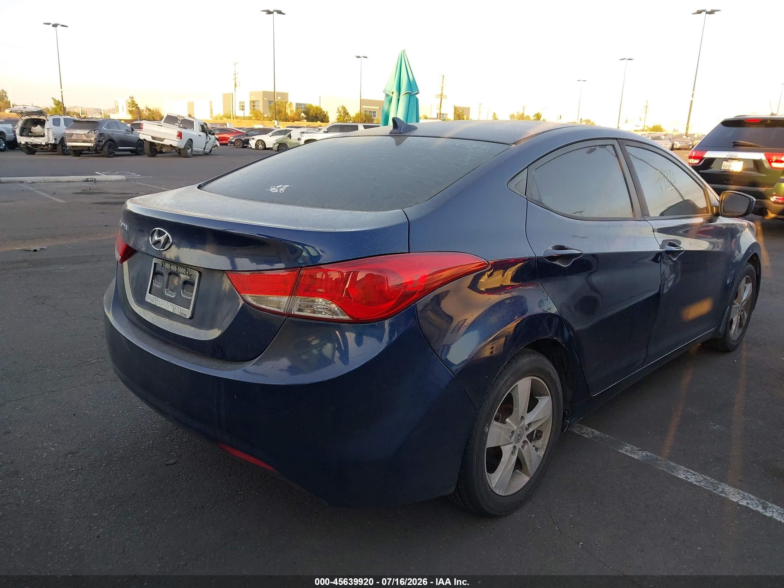 2013 Hyundai Elantra Gls Синий vin: KMHDH4AE3DU508663