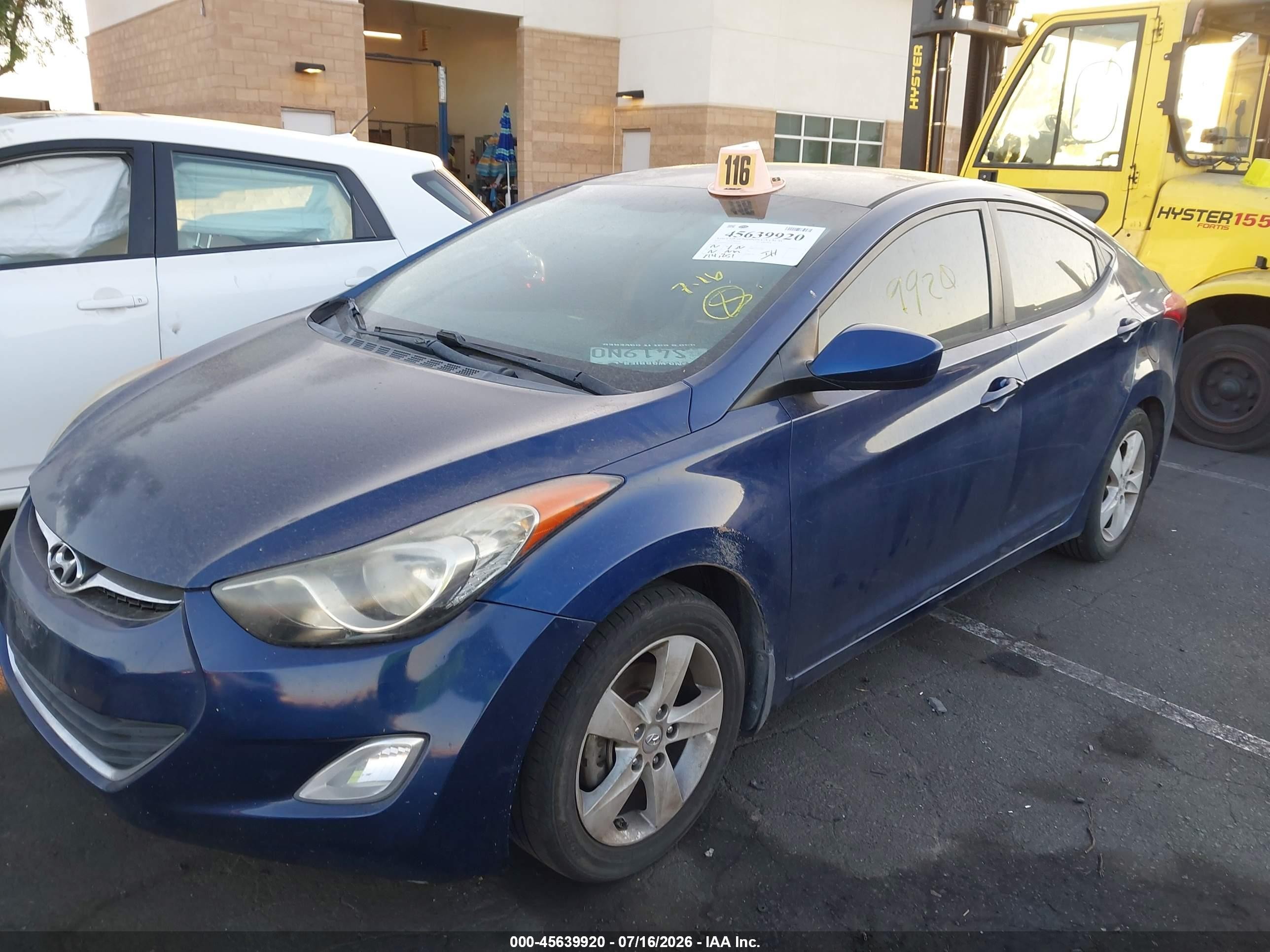 2013 Hyundai Elantra Gls Синий vin: KMHDH4AE3DU508663
