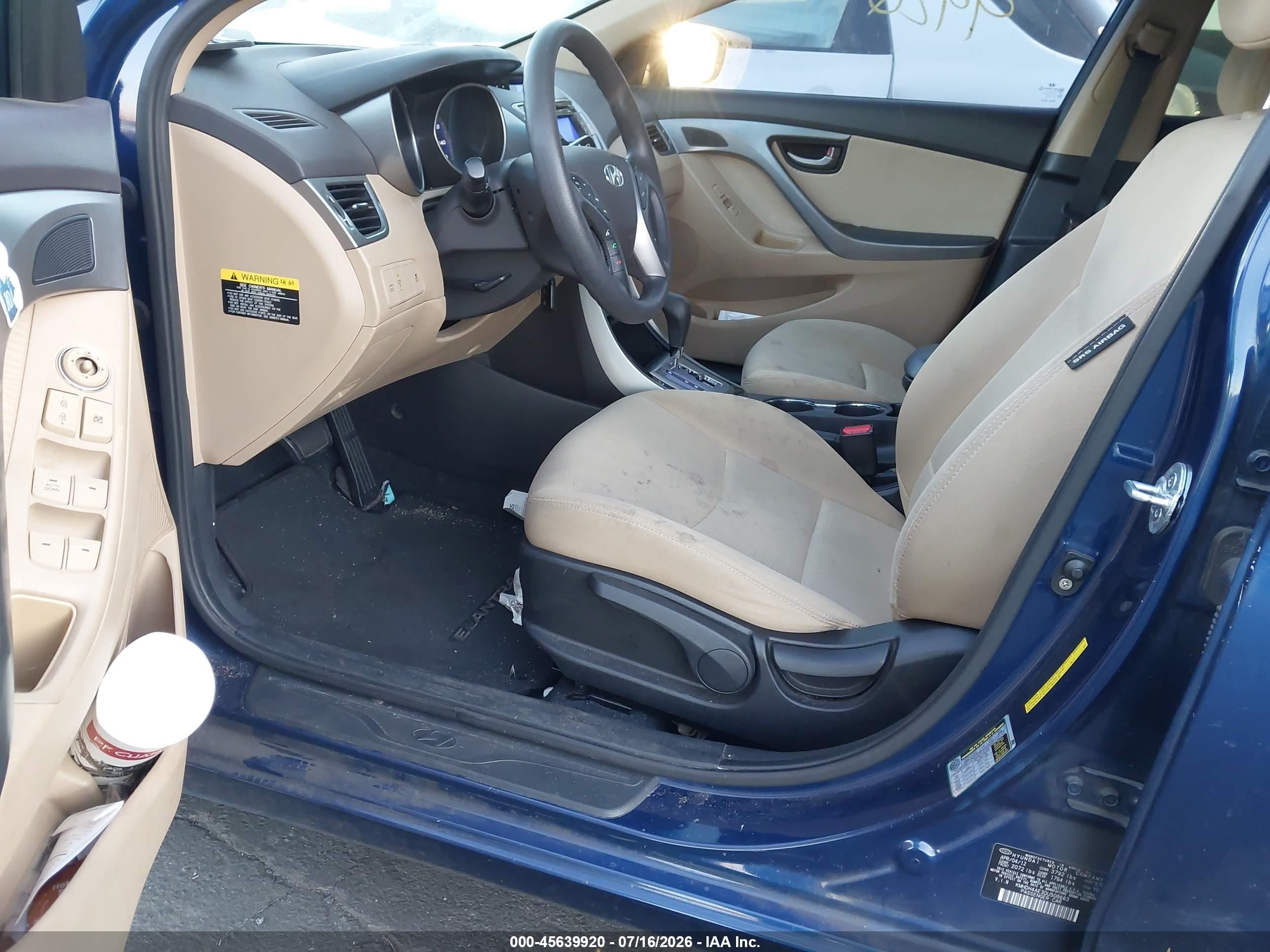 2013 Hyundai Elantra Gls Синий vin: KMHDH4AE3DU508663