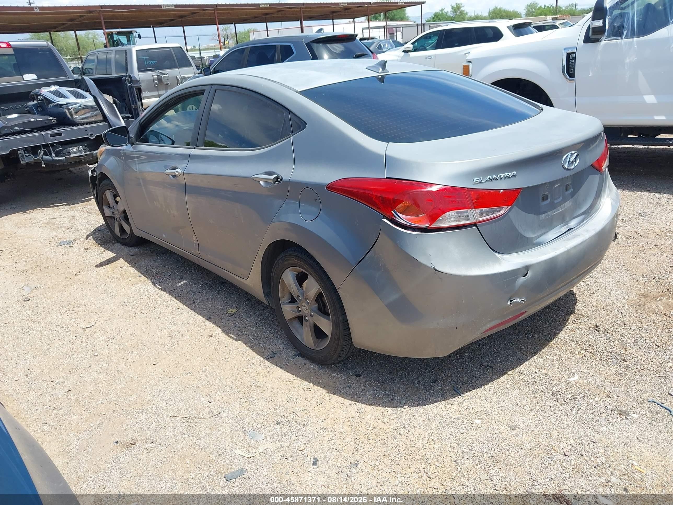 2013 Hyundai Elantra Gls Gray vin: KMHDH4AE3DU528167
