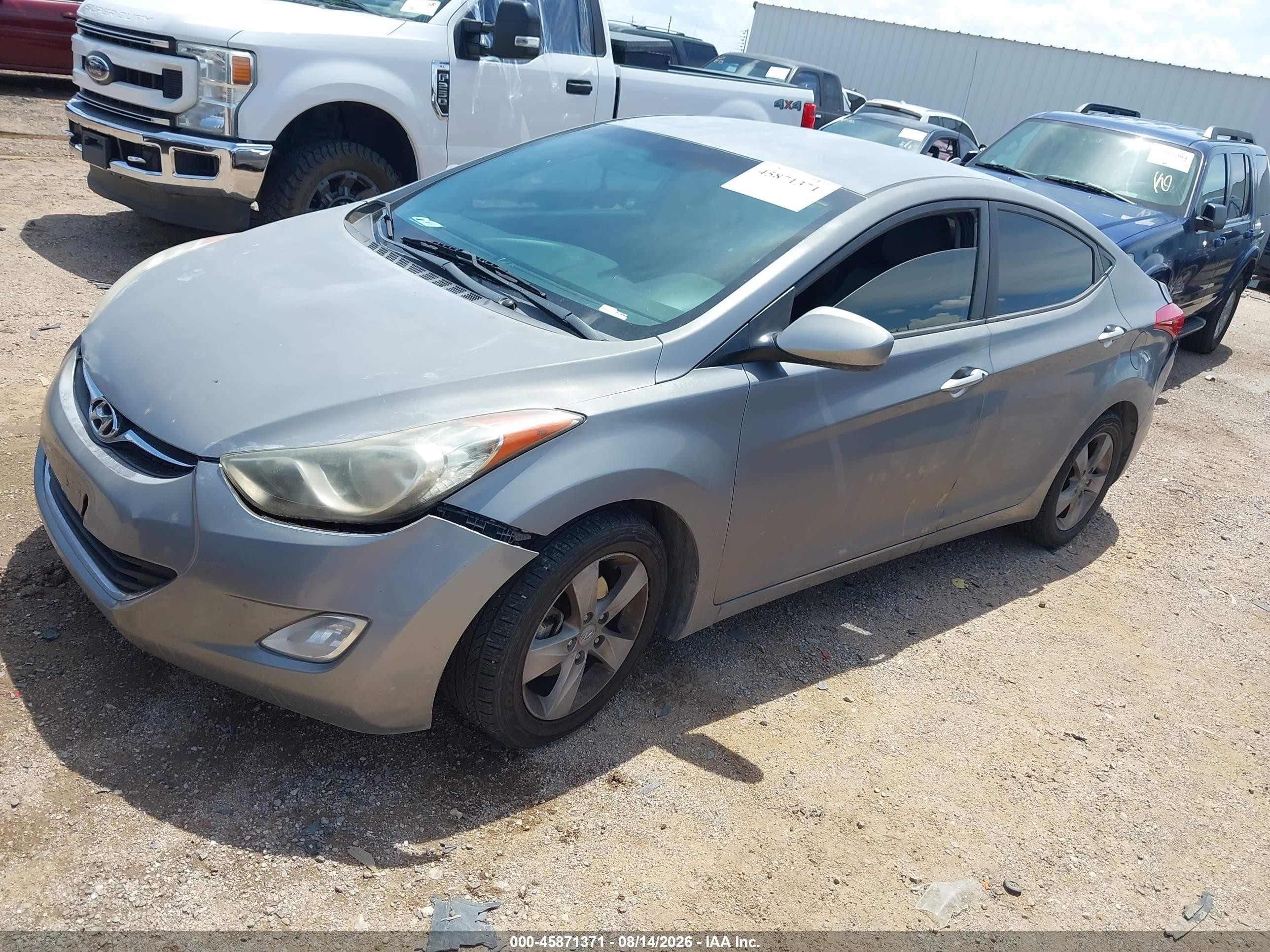2013 Hyundai Elantra Gls Gray vin: KMHDH4AE3DU528167