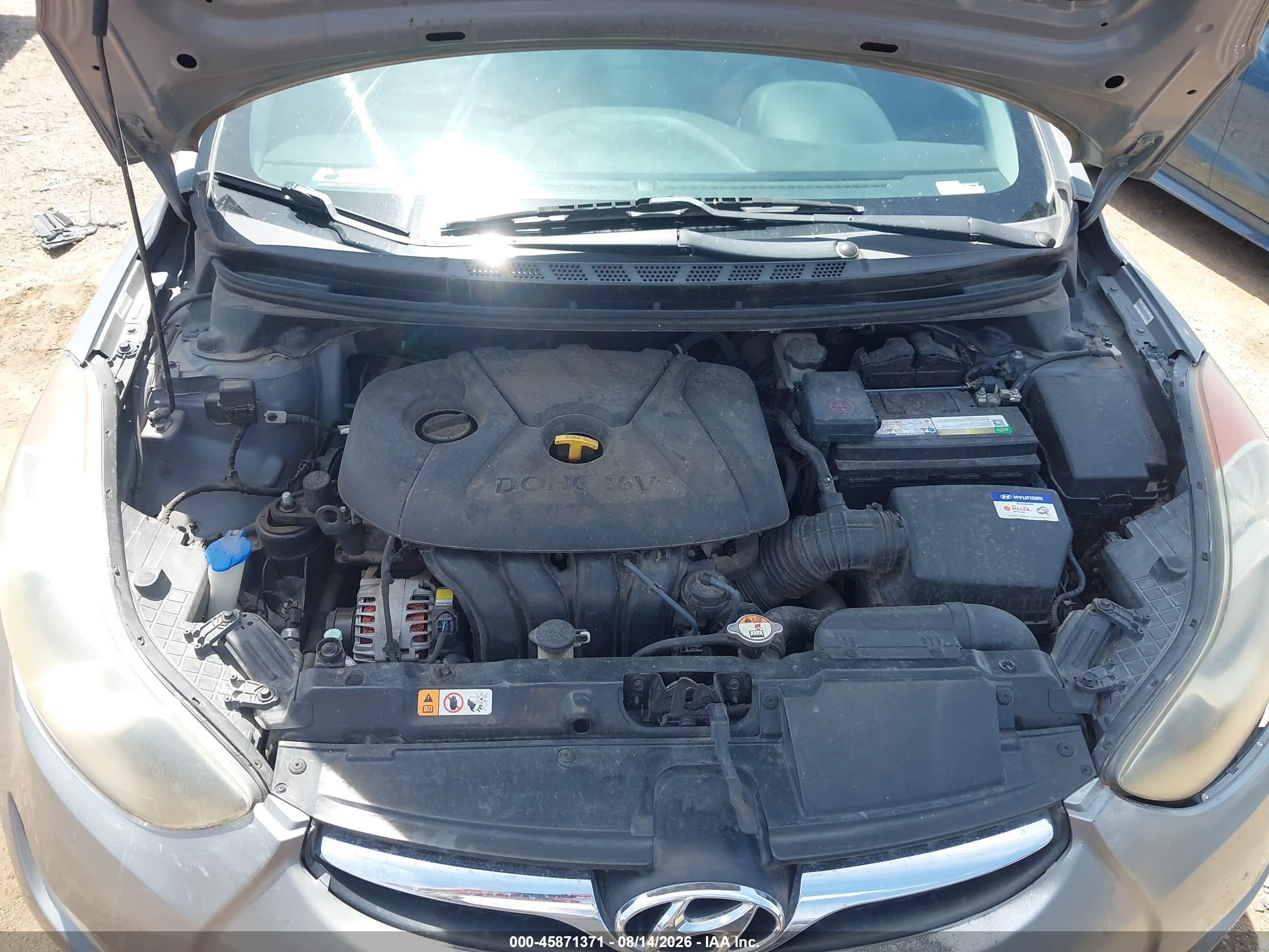2013 Hyundai Elantra Gls Gray vin: KMHDH4AE3DU528167