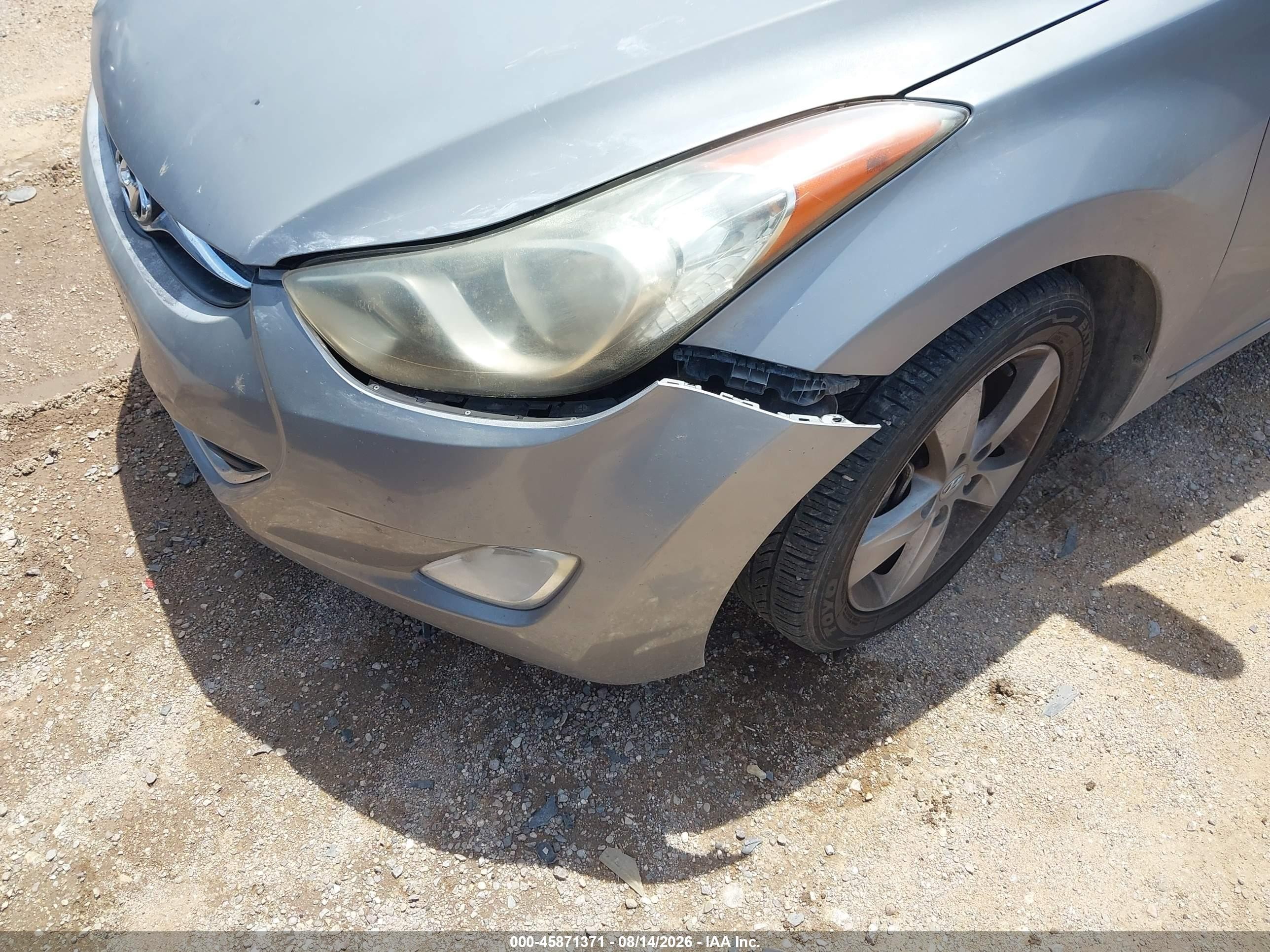 2013 Hyundai Elantra Gls Gray vin: KMHDH4AE3DU528167
