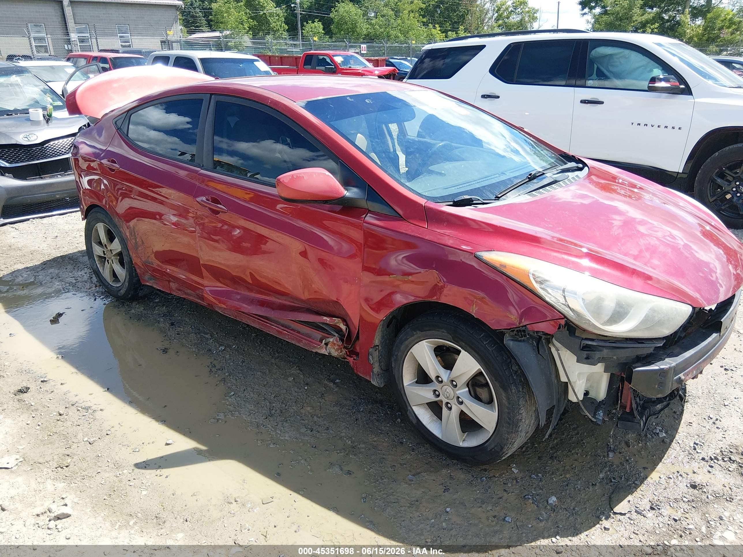 2013 Hyundai Elantra Gls Red vin: KMHDH4AE3DU532946