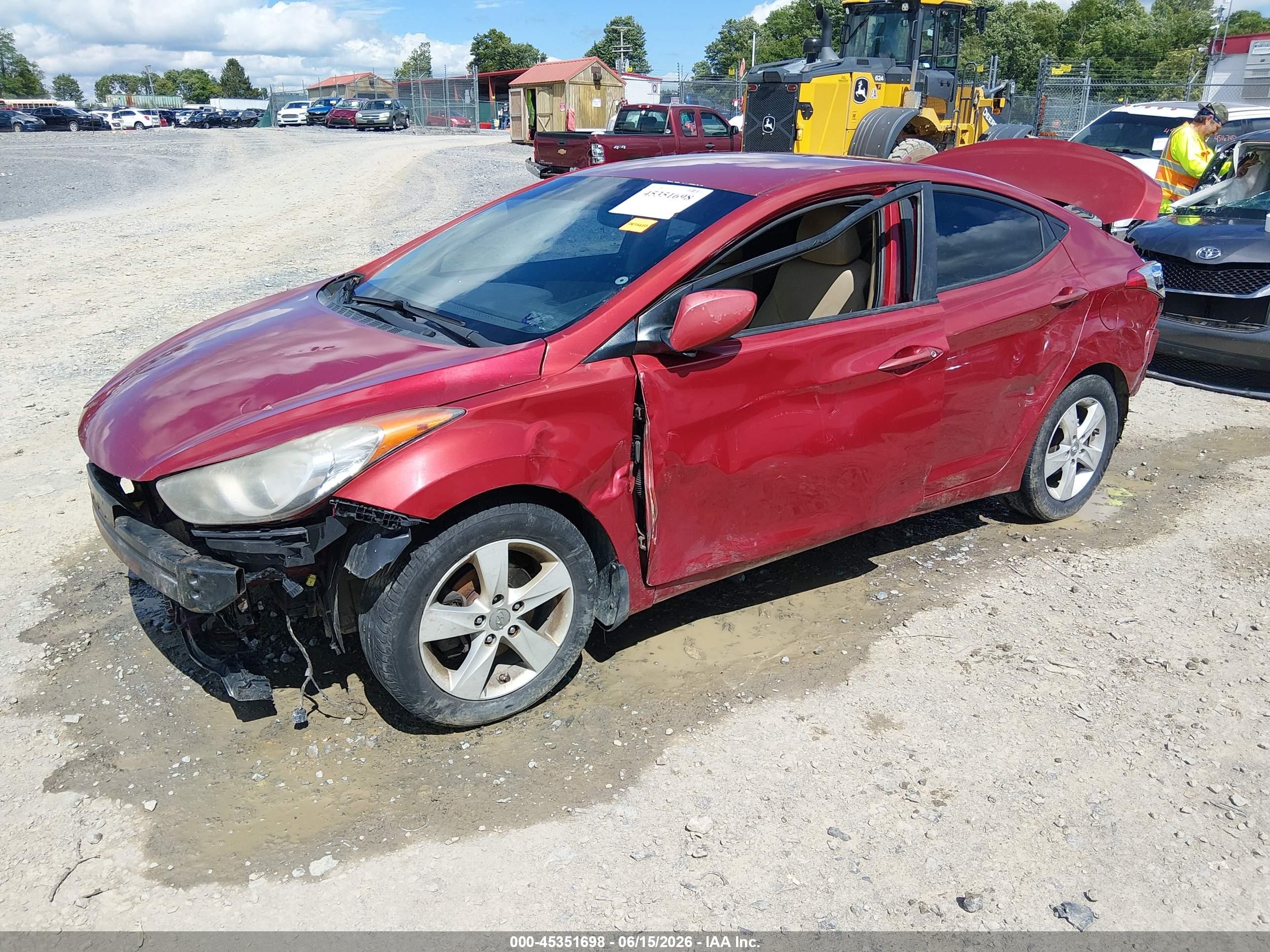 2013 Hyundai Elantra Gls Red vin: KMHDH4AE3DU532946