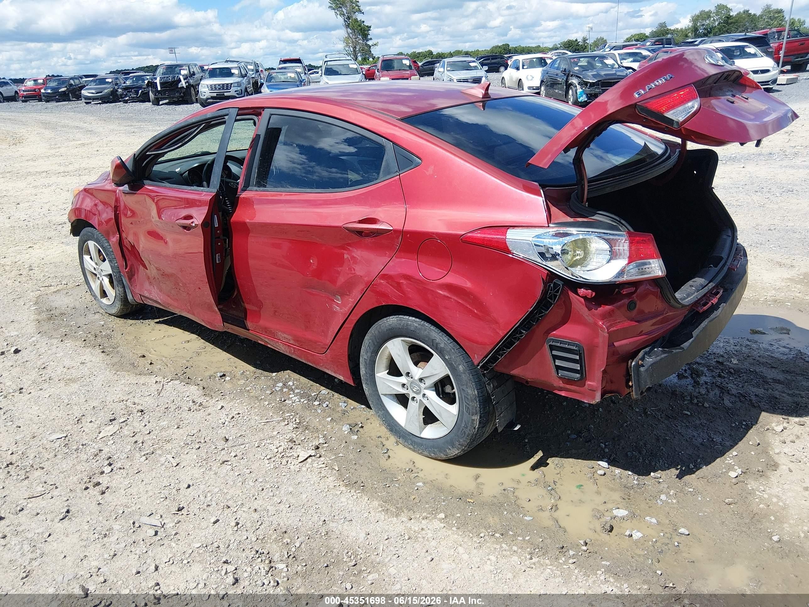 2013 Hyundai Elantra Gls Red vin: KMHDH4AE3DU532946