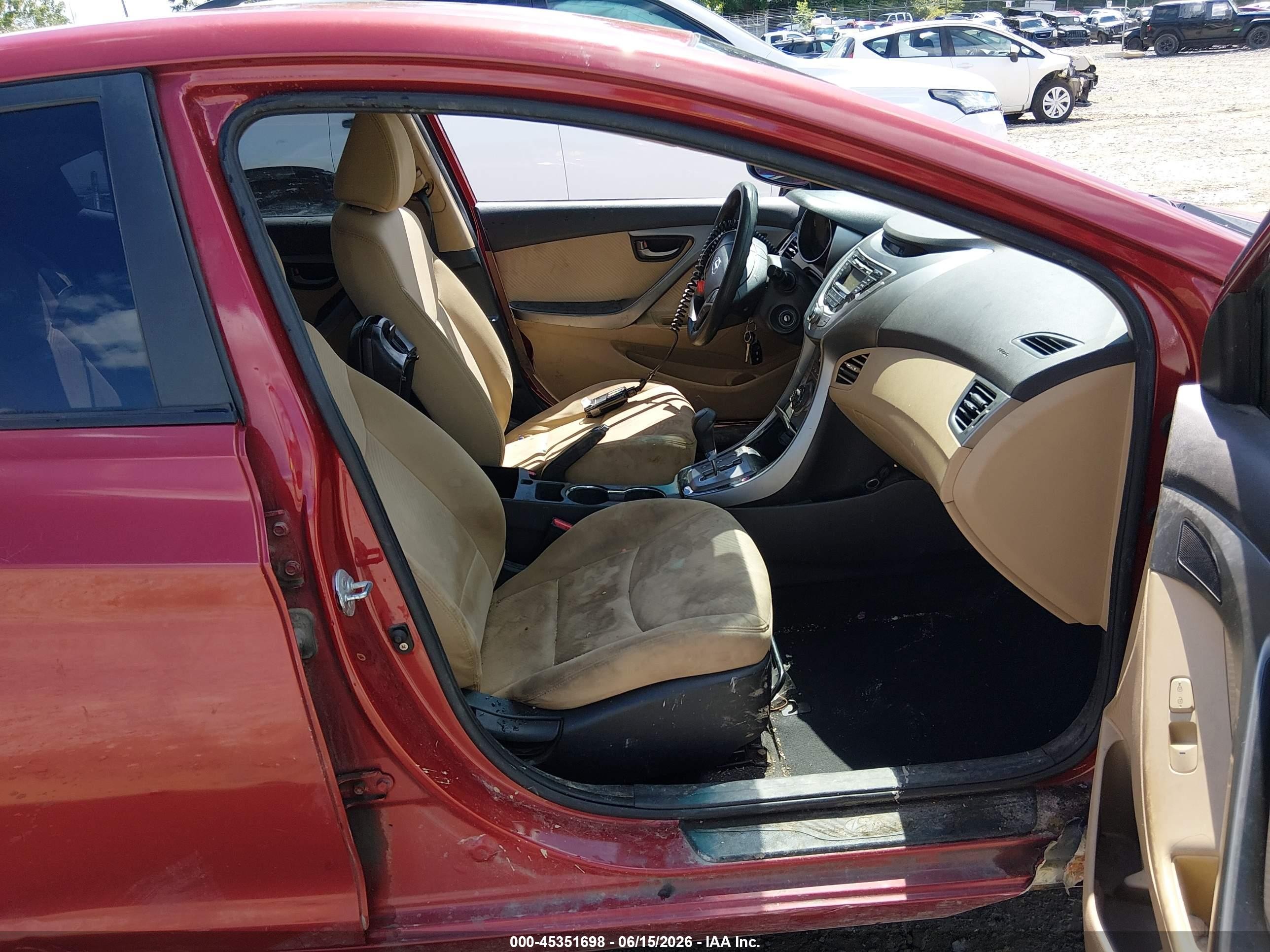 2013 Hyundai Elantra Gls Red vin: KMHDH4AE3DU532946