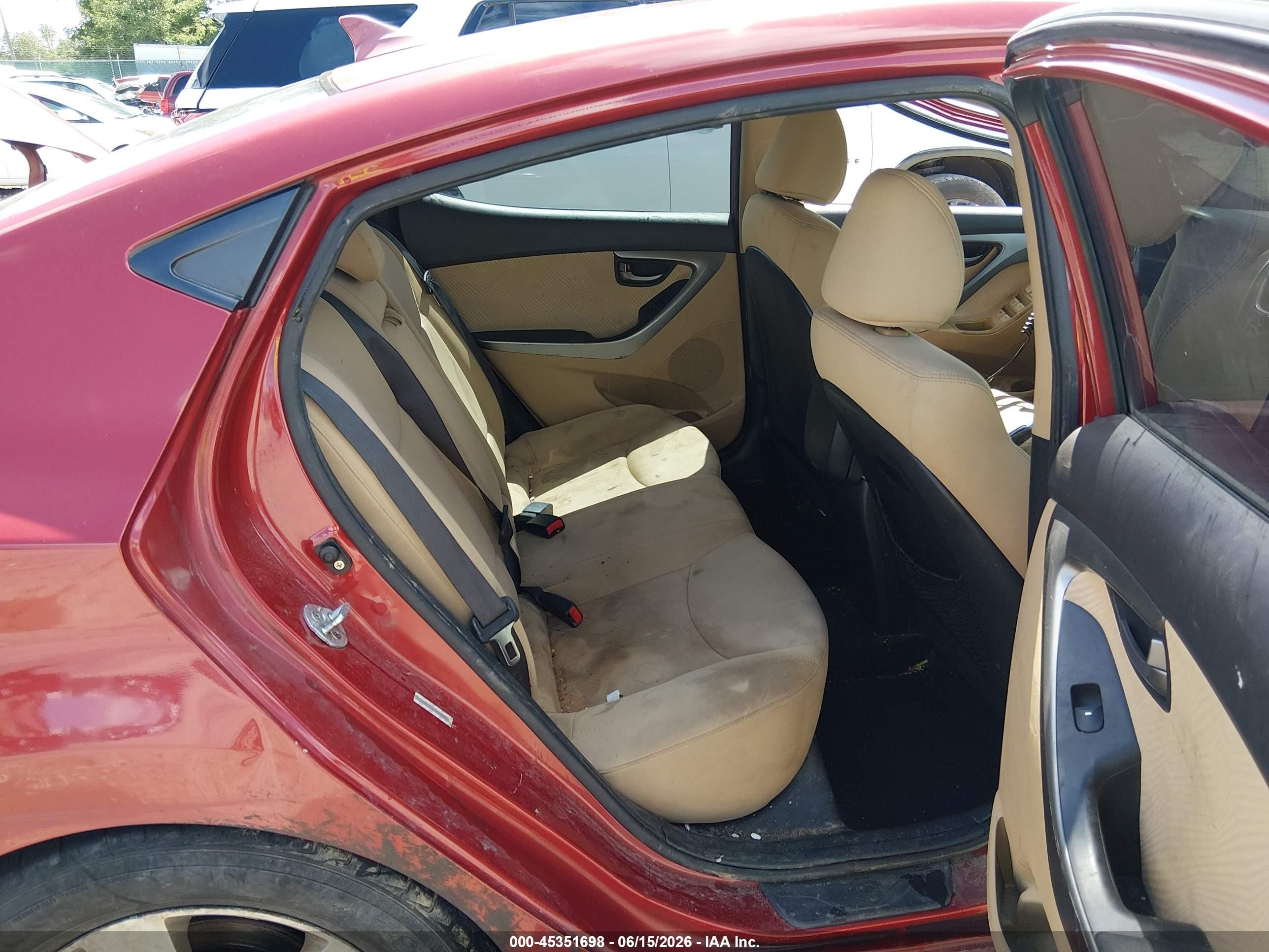 2013 Hyundai Elantra Gls Red vin: KMHDH4AE3DU532946