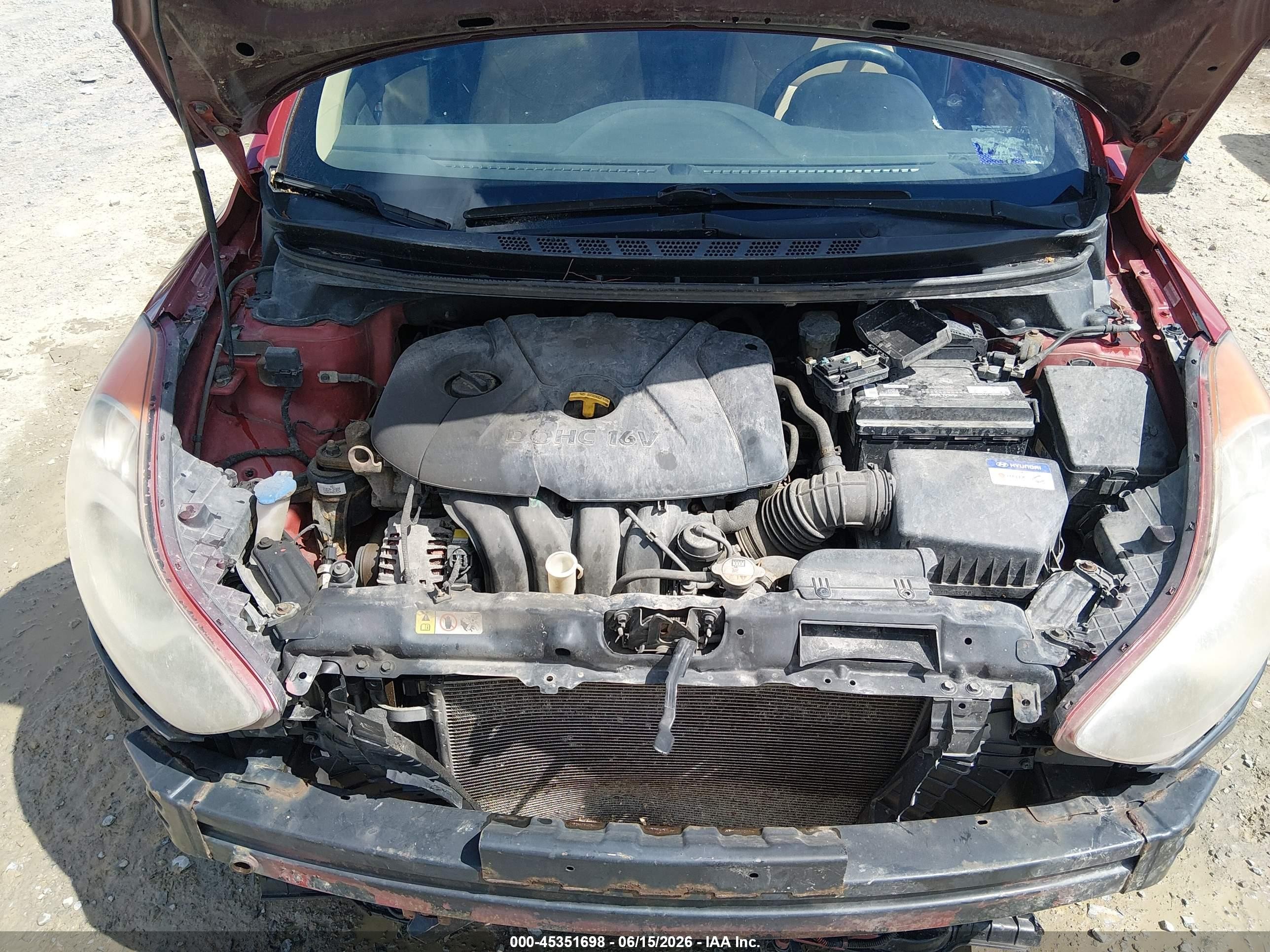 2013 Hyundai Elantra Gls Red vin: KMHDH4AE3DU532946