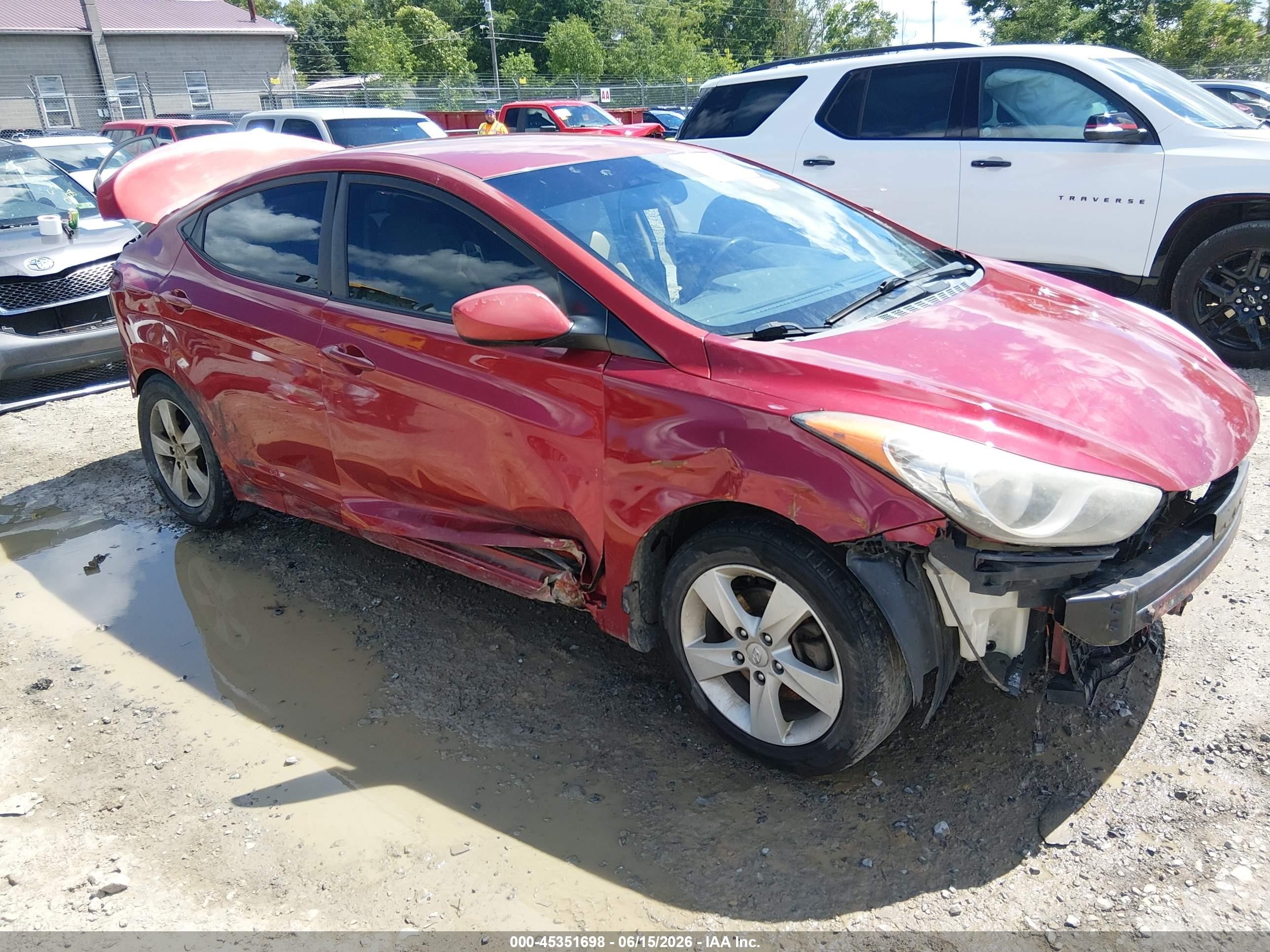 2013 Hyundai Elantra Gls Red vin: KMHDH4AE3DU532946