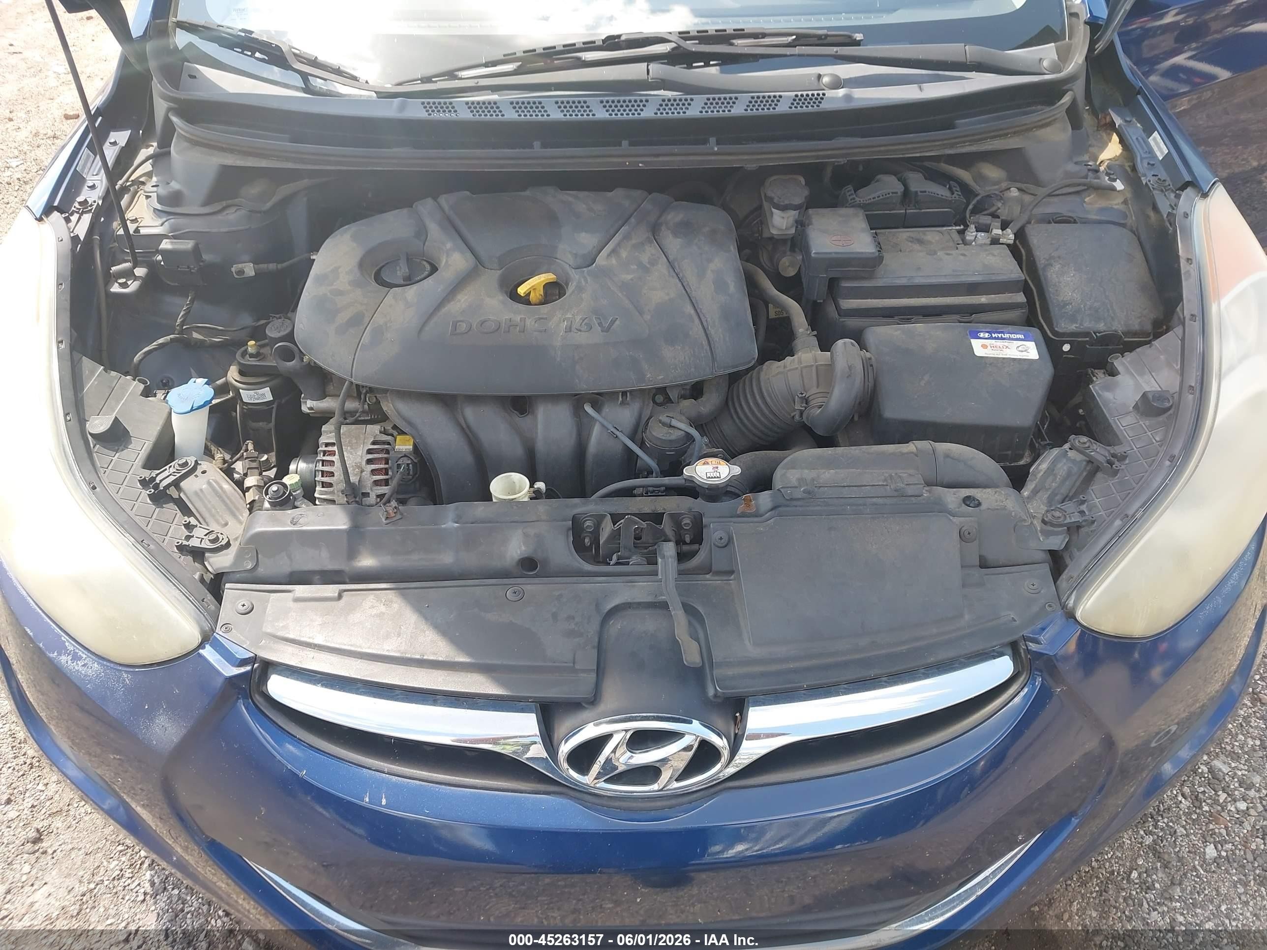 2013 Hyundai Elantra Gls Blue vin: KMHDH4AE3DU594623