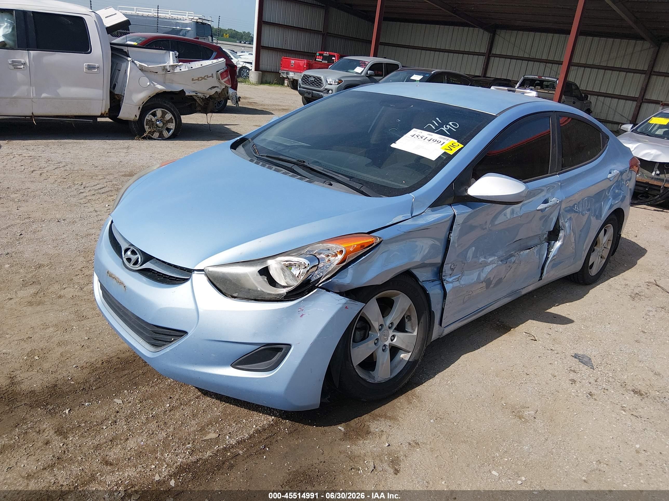 2013 Hyundai Elantra Gls Light Blue vin: KMHDH4AE3DU707003
