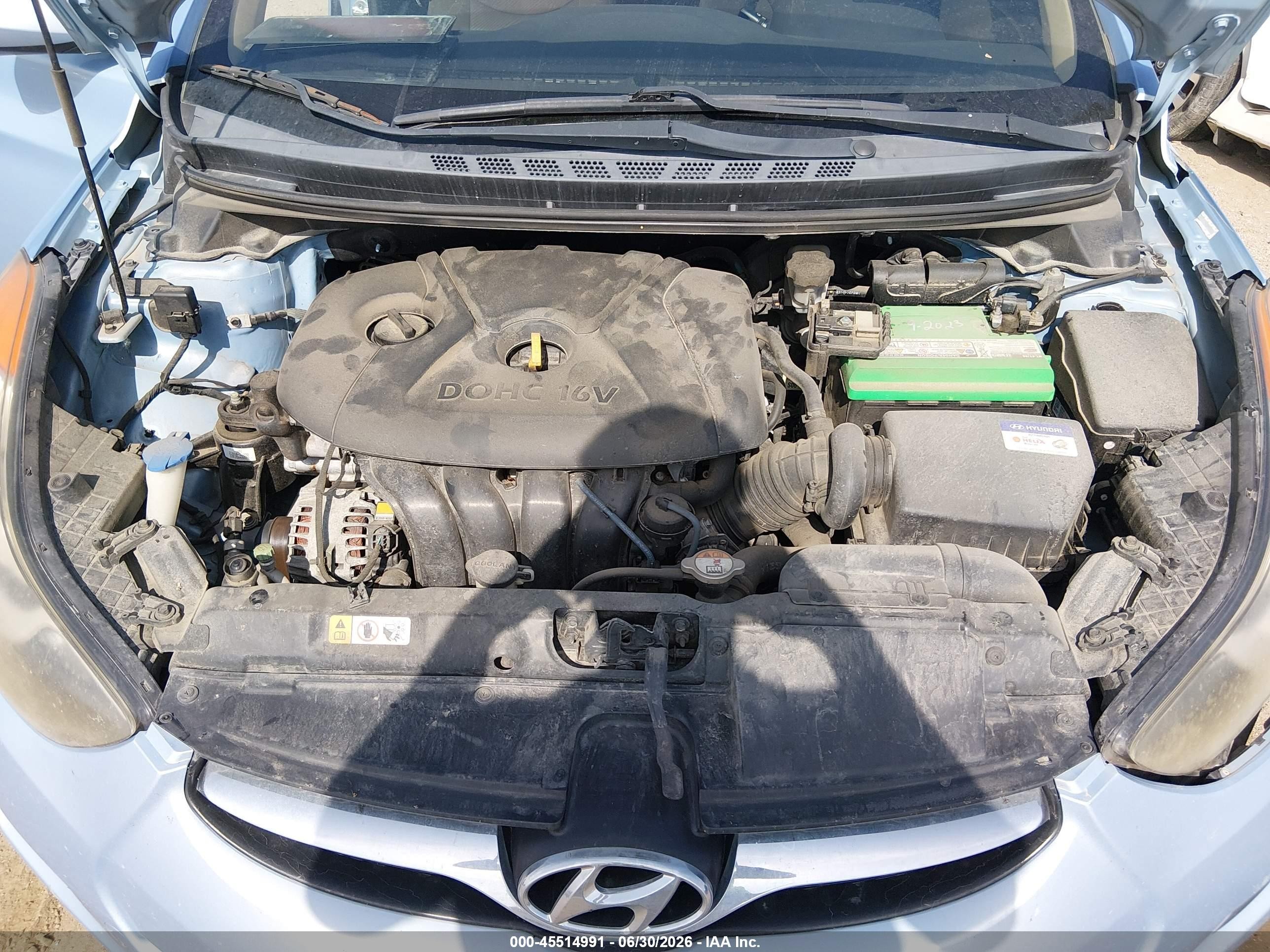 2013 Hyundai Elantra Gls Light Blue vin: KMHDH4AE3DU707003
