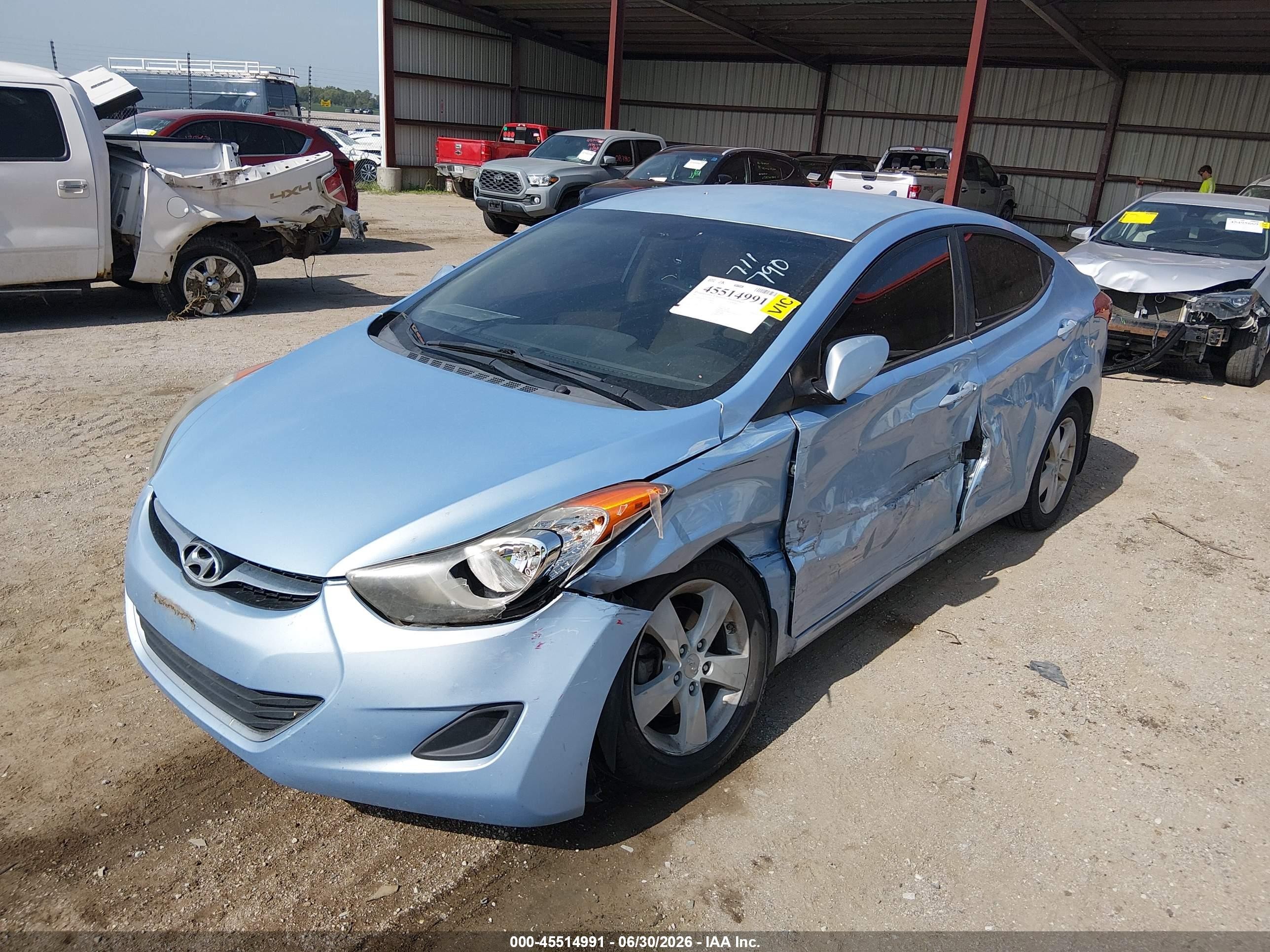 2013 Hyundai Elantra Gls Light Blue vin: KMHDH4AE3DU707003