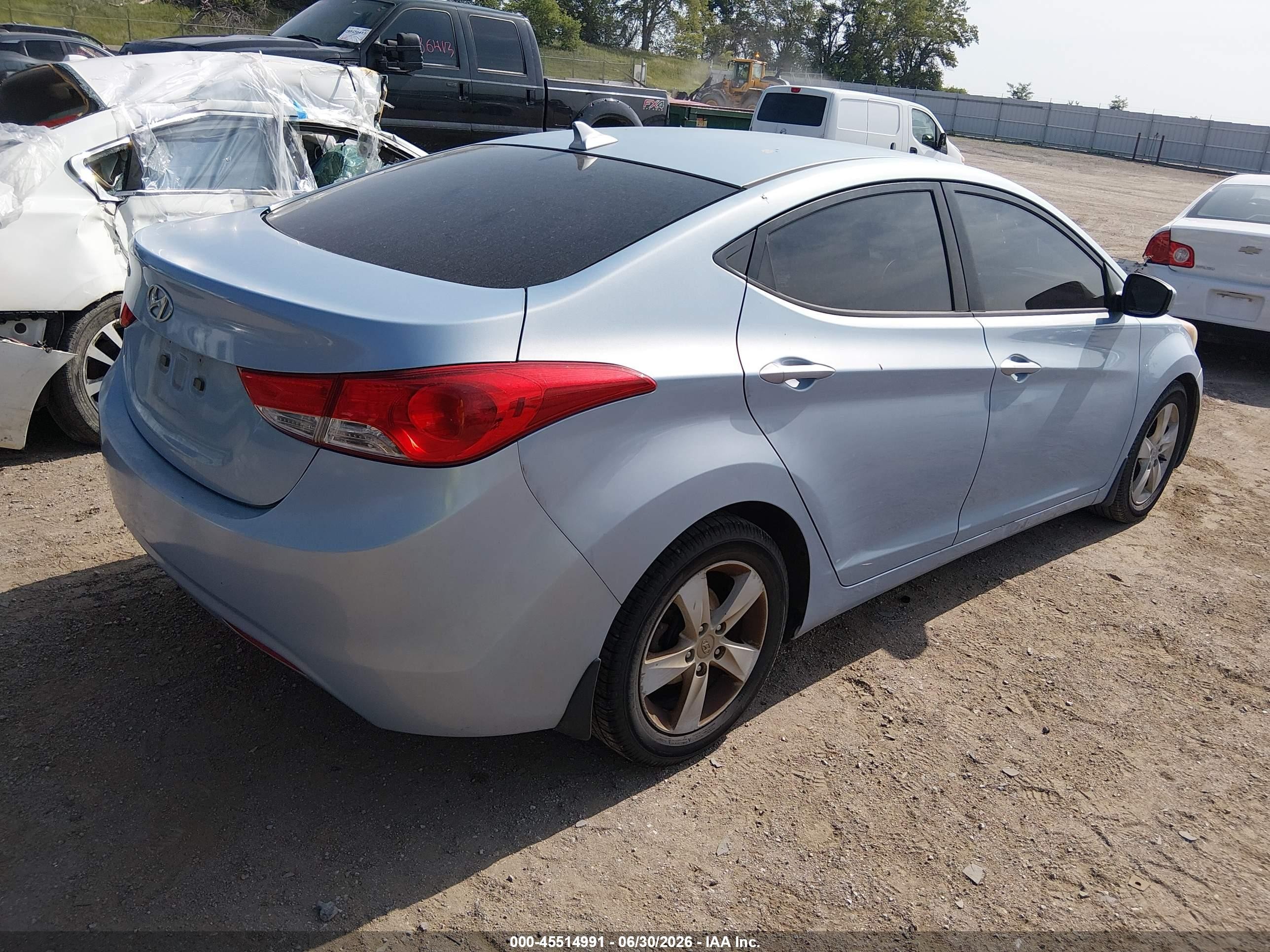2013 Hyundai Elantra Gls Light Blue vin: KMHDH4AE3DU707003