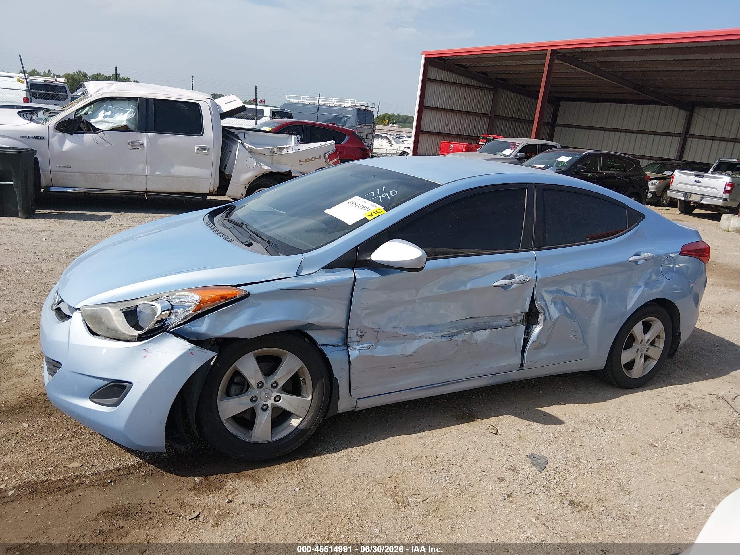 2013 Hyundai Elantra Gls Light Blue vin: KMHDH4AE3DU707003