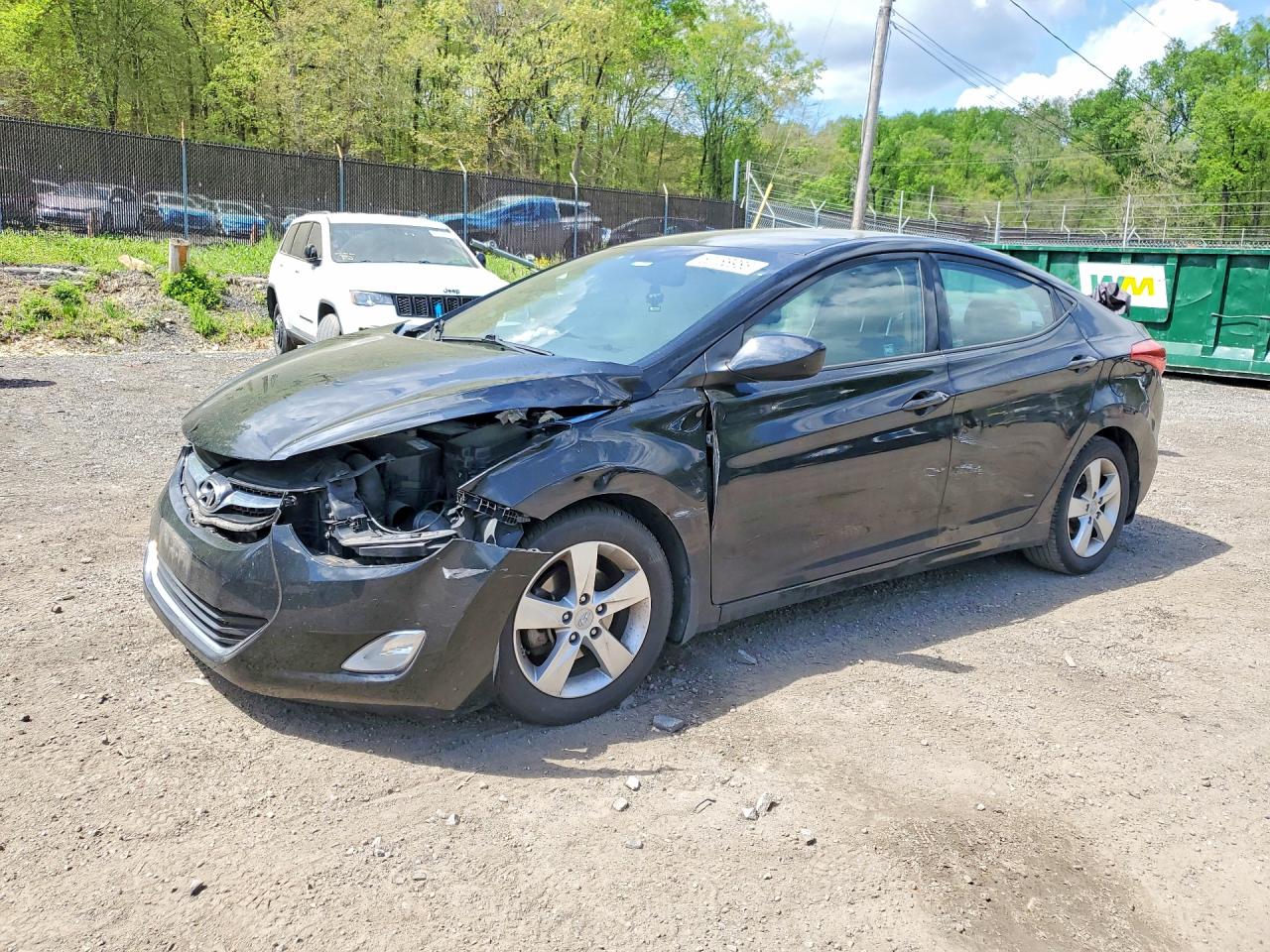 2013 Hyundai Elantra Gls Black vin: KMHDH4AE3DU753432