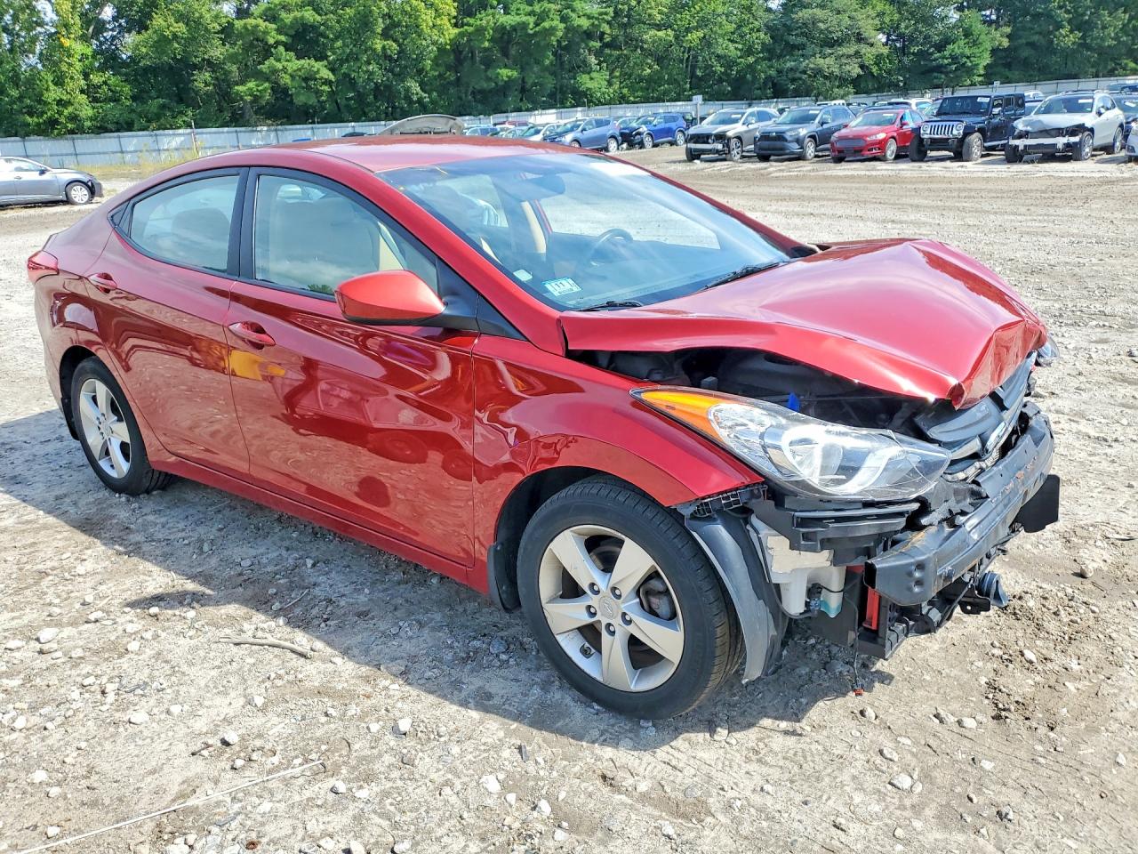2013 Hyundai Elantra Gls Red vin: KMHDH4AE3DU761353