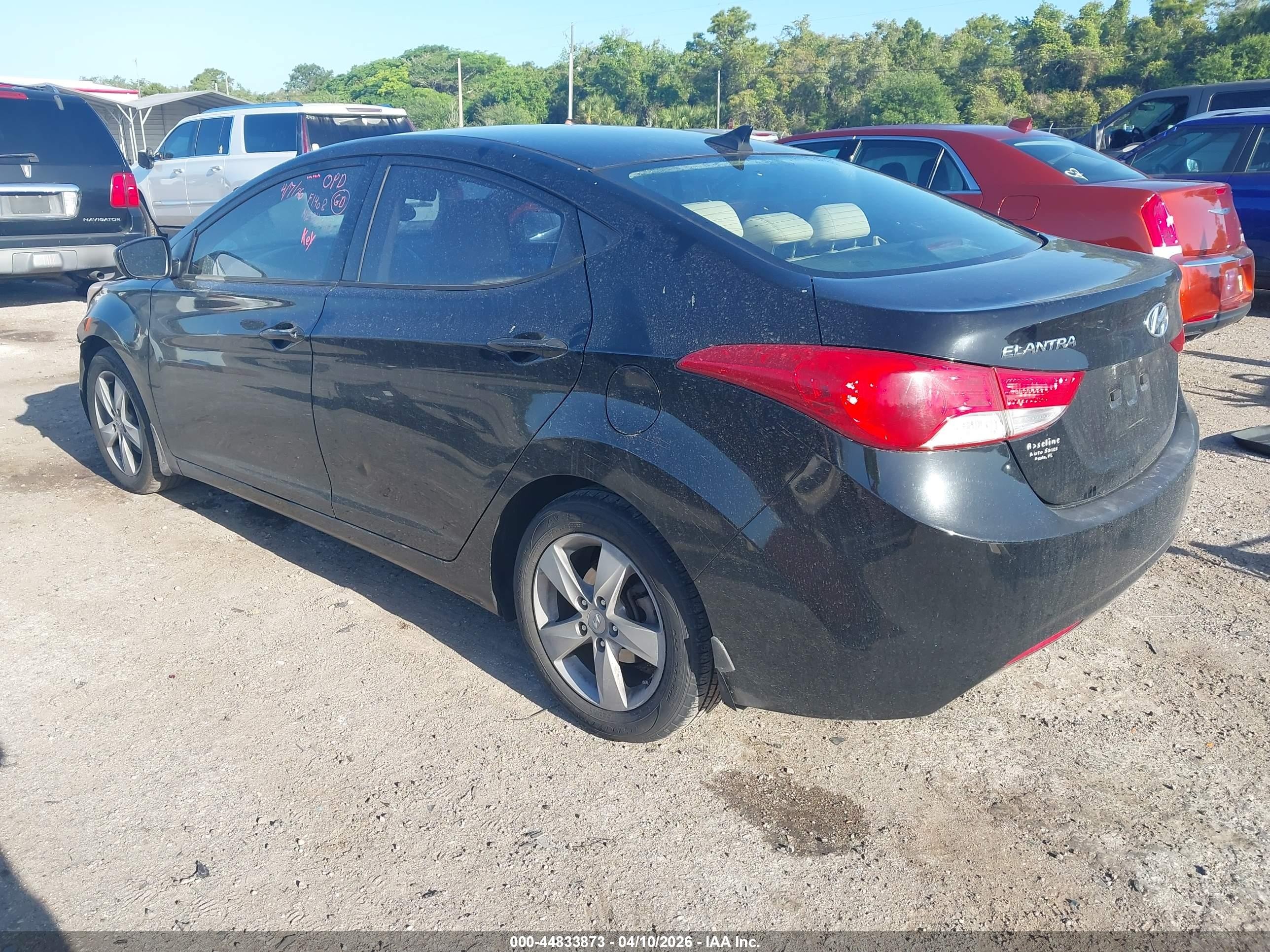 2013 Hyundai Elantra Gls Black vin: KMHDH4AE3DU796037