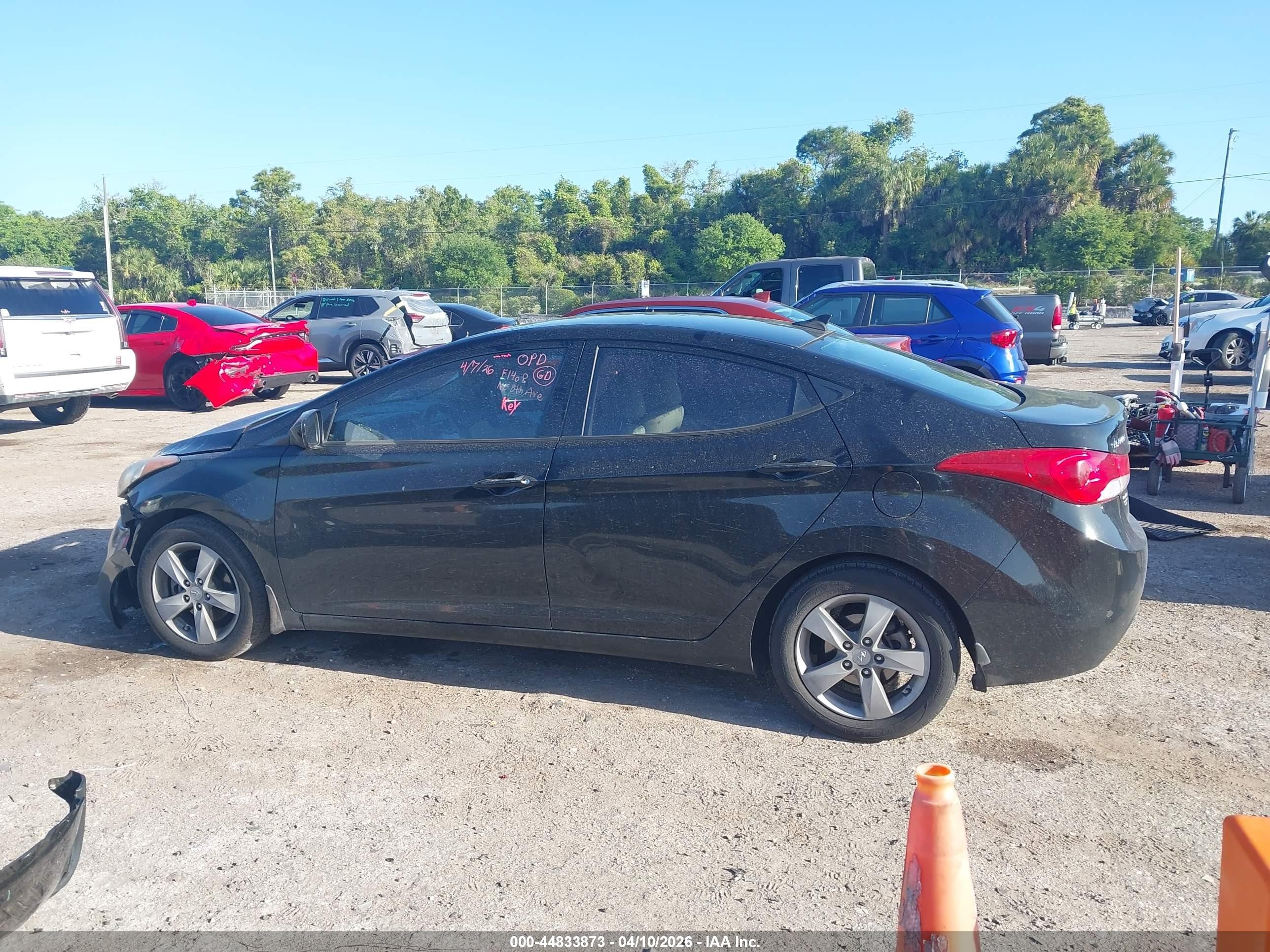 2013 Hyundai Elantra Gls Black vin: KMHDH4AE3DU796037