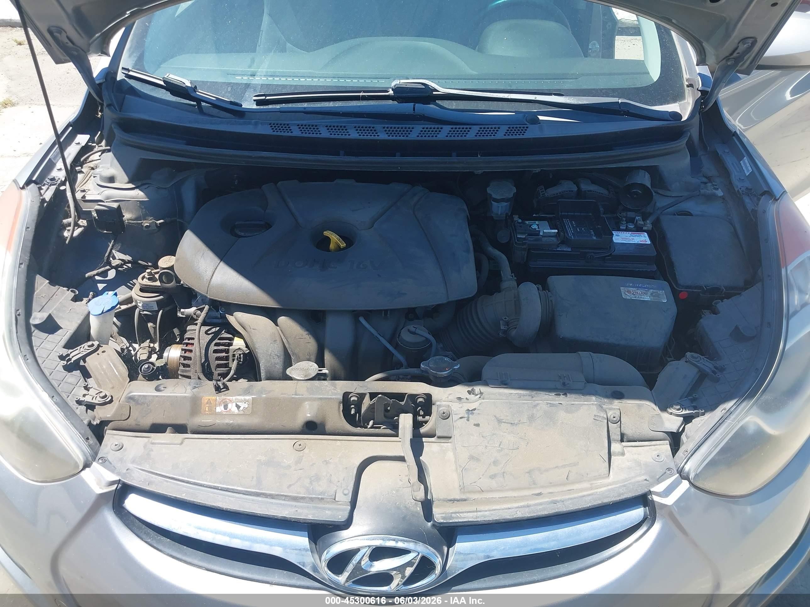 2013 Hyundai Elantra Gls Gray vin: KMHDH4AE3DU799374