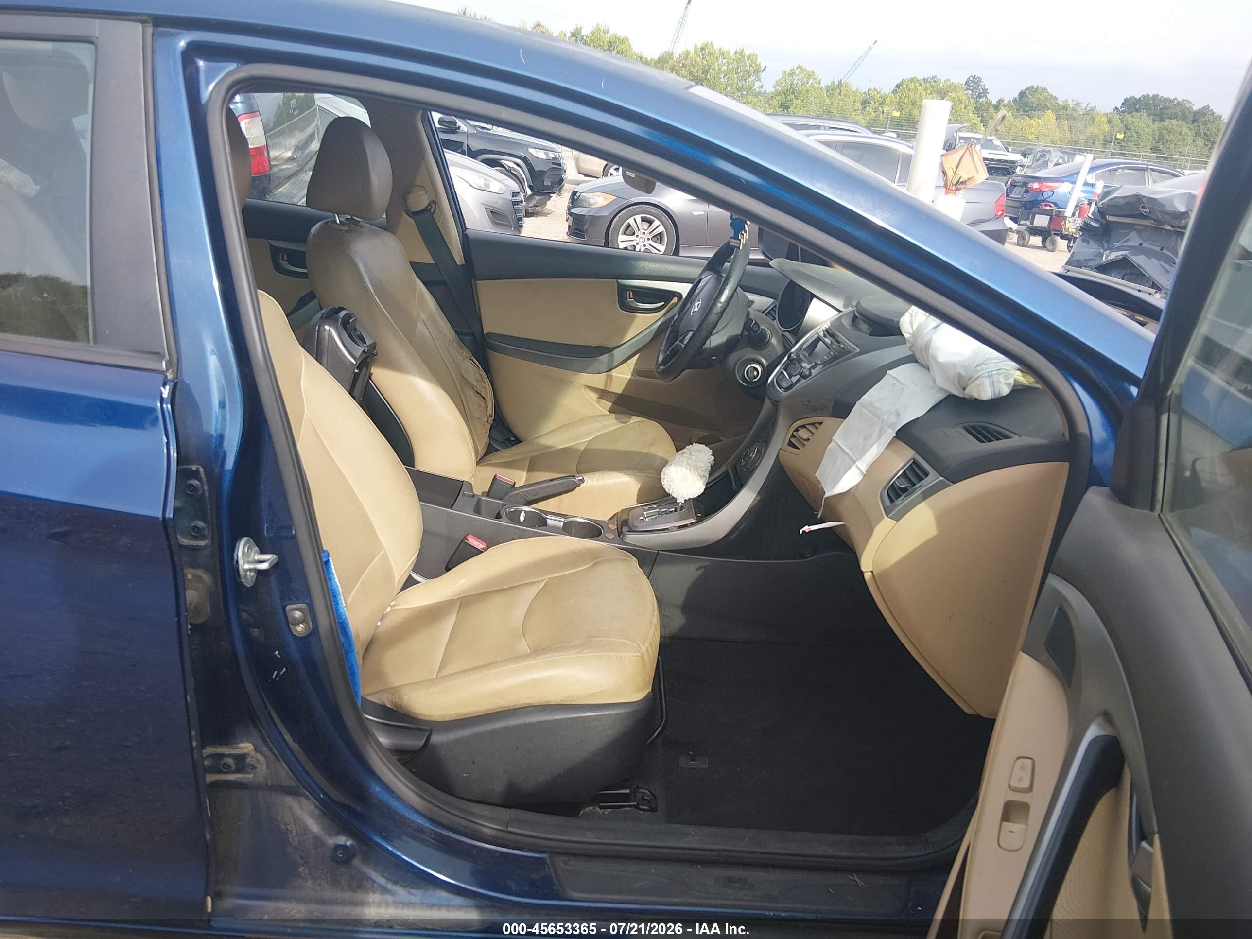 2013 Hyundai Elantra Limited Blue vin: KMHDH4AE3DU867074