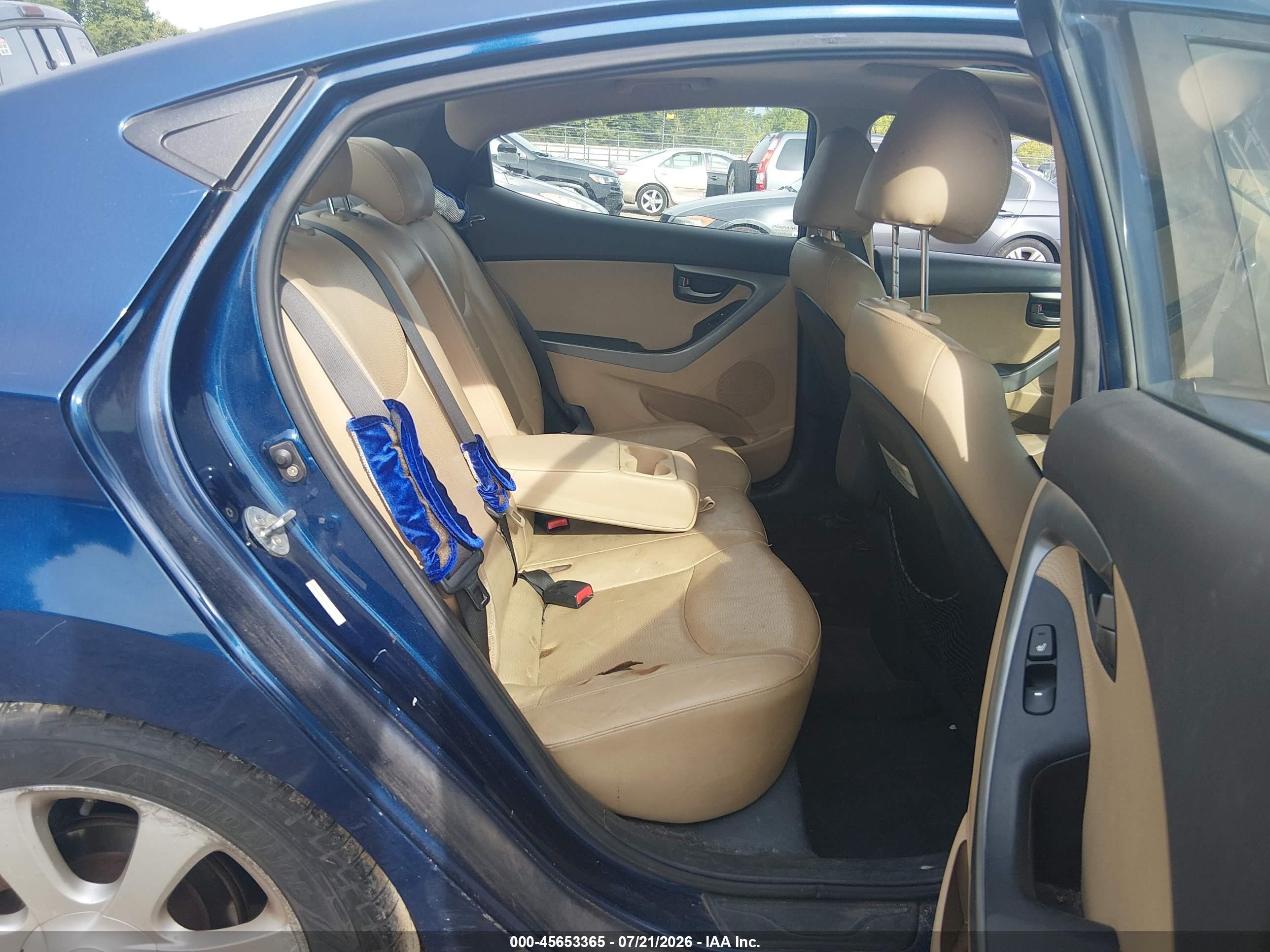 2013 Hyundai Elantra Limited Blue vin: KMHDH4AE3DU867074