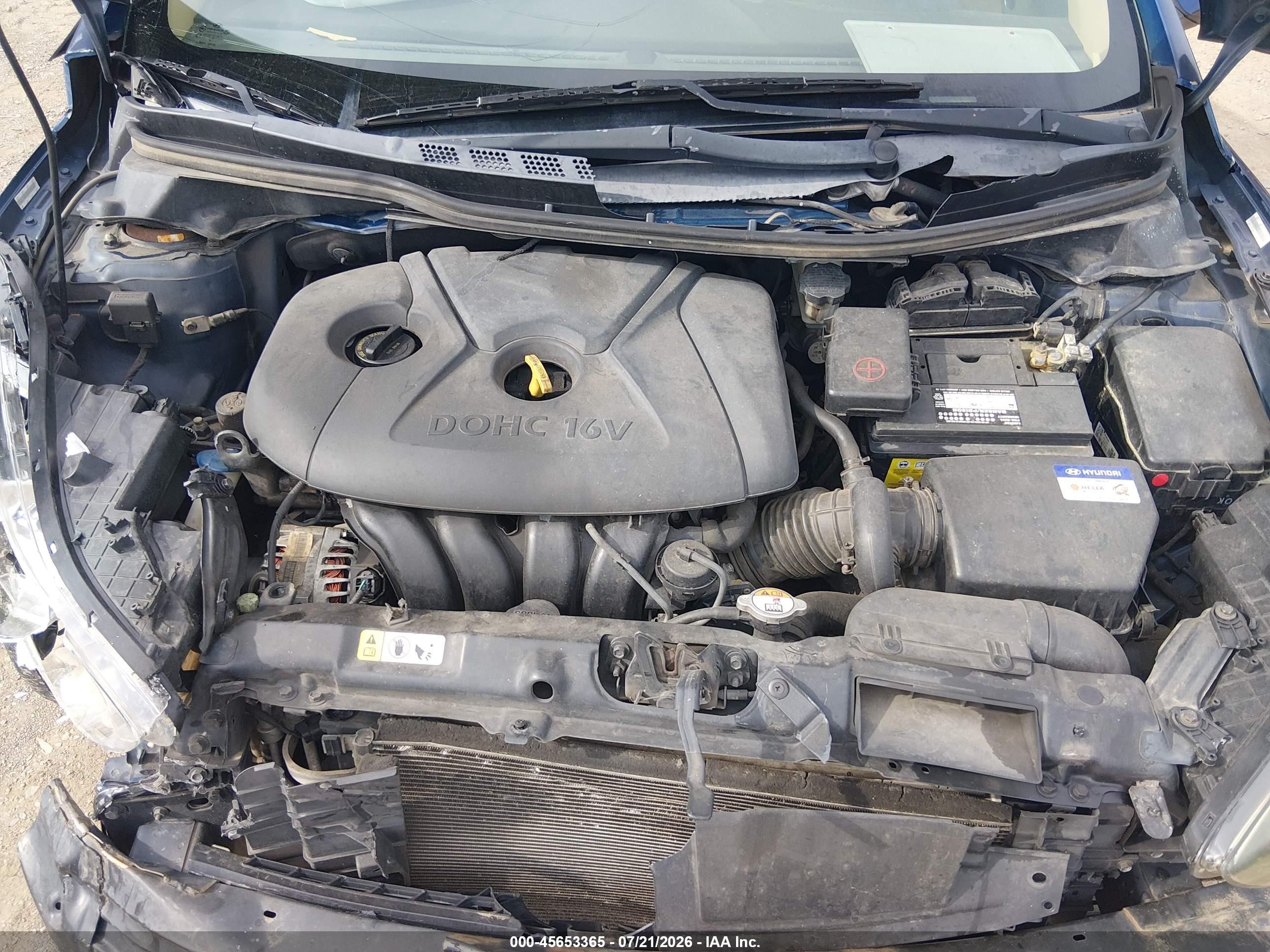 2013 Hyundai Elantra Limited Blue vin: KMHDH4AE3DU867074