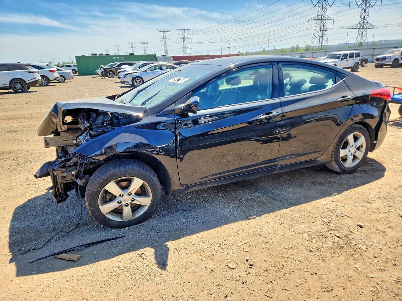 2013 Hyundai Elantra Gls Black vin: KMHDH4AE3DU915981
