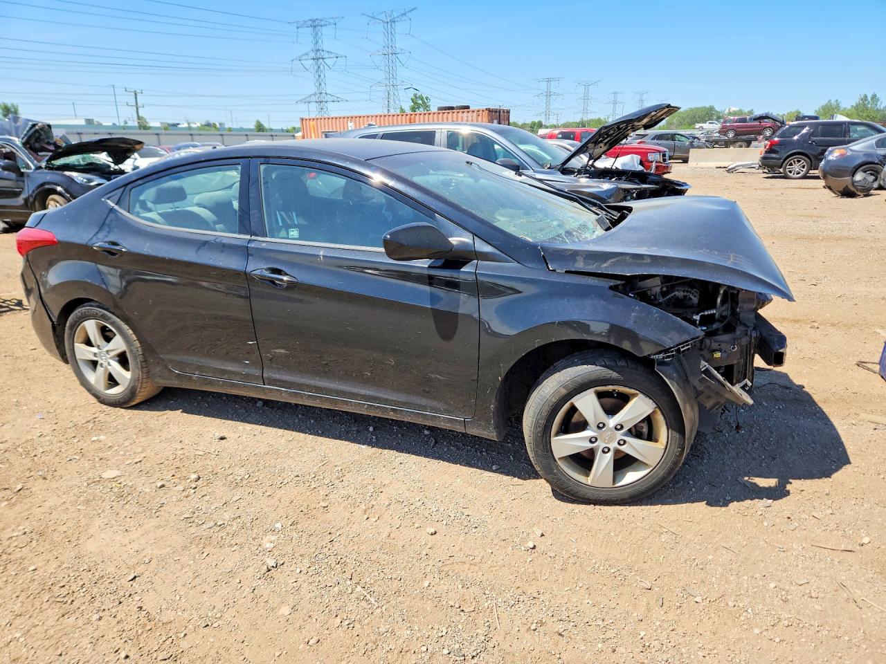 2013 Hyundai Elantra Gls Black vin: KMHDH4AE3DU915981