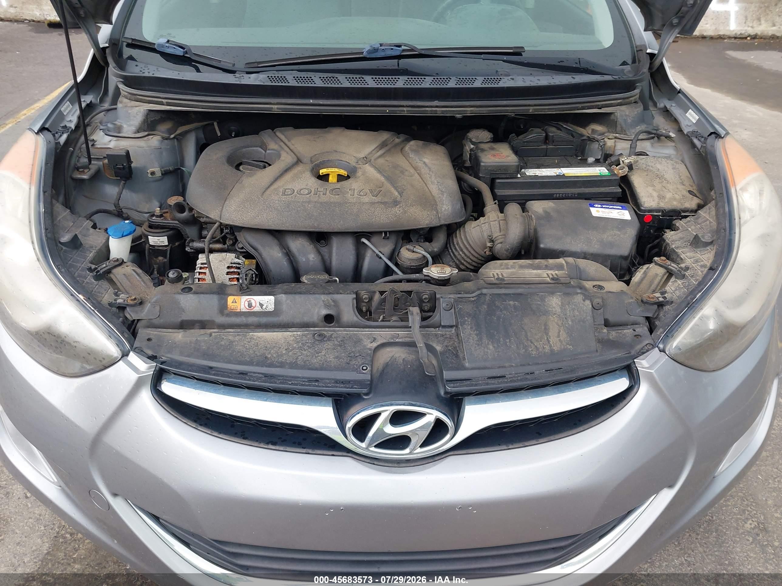 2013 Hyundai Elantra Gls Gray vin: KMHDH4AE3DU926768