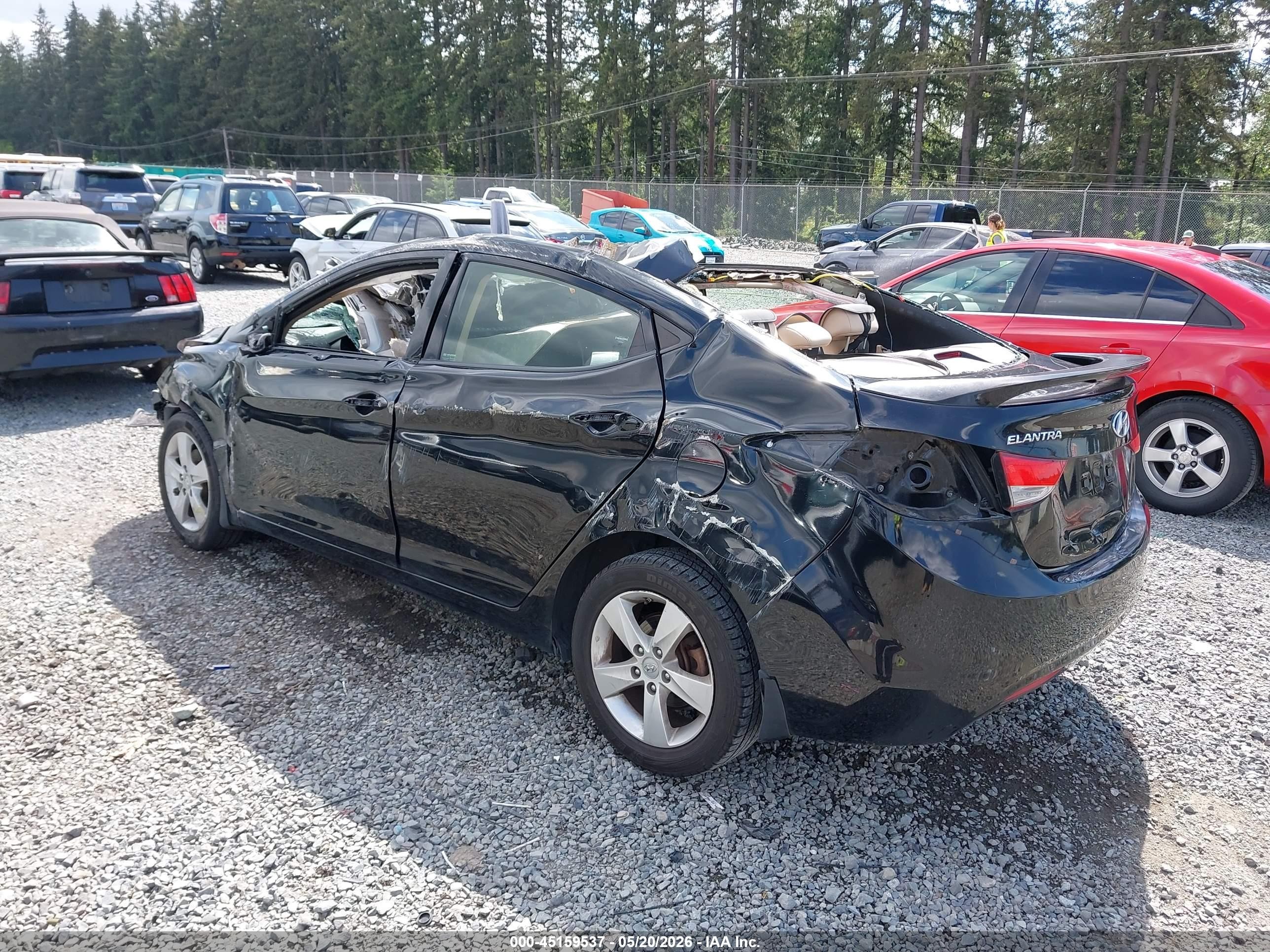 2013 Hyundai Elantra Gls Black vin: KMHDH4AE3DU955901