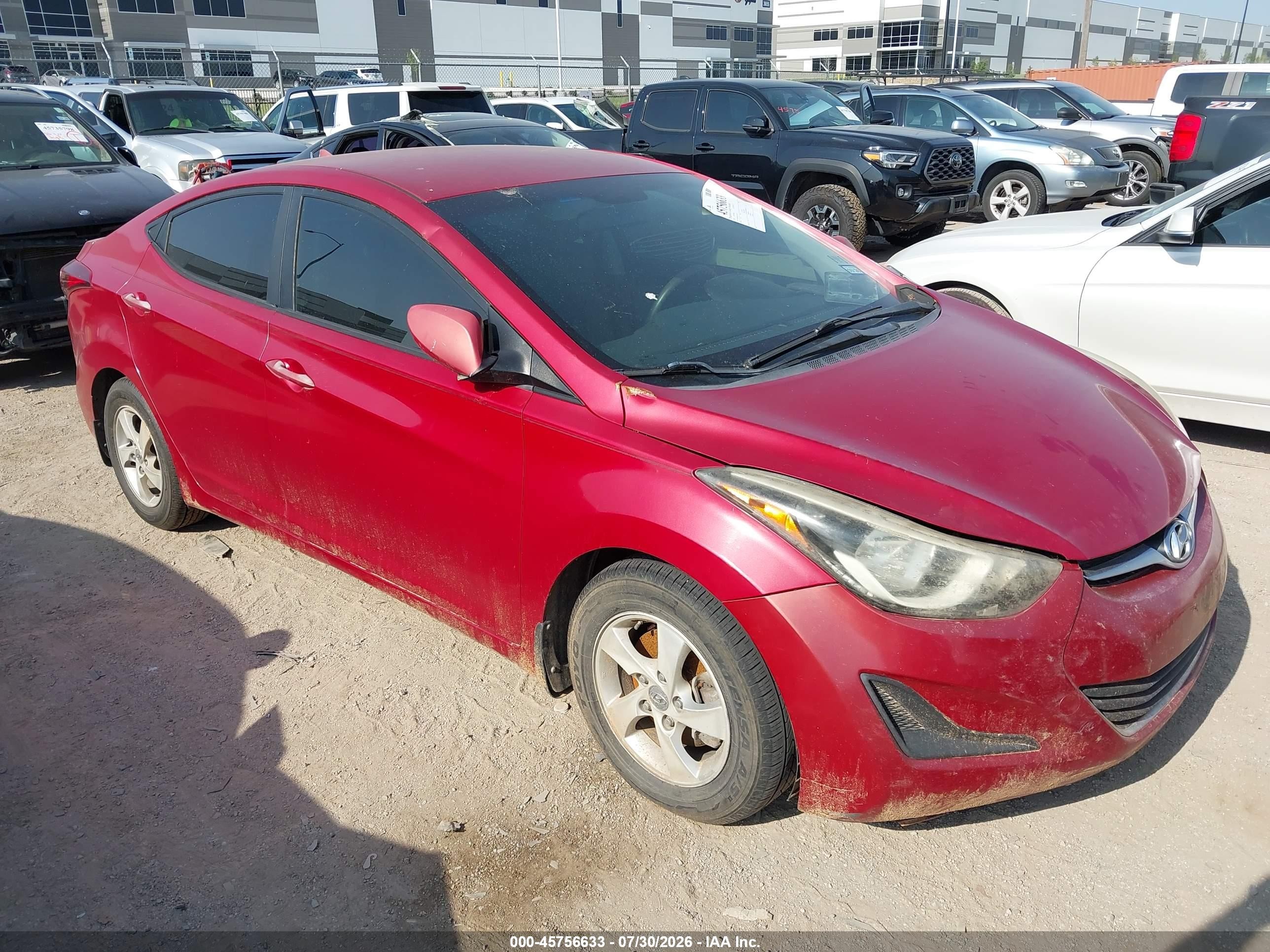 2014 Hyundai Elantra Se Red vin: KMHDH4AE3EU035252
