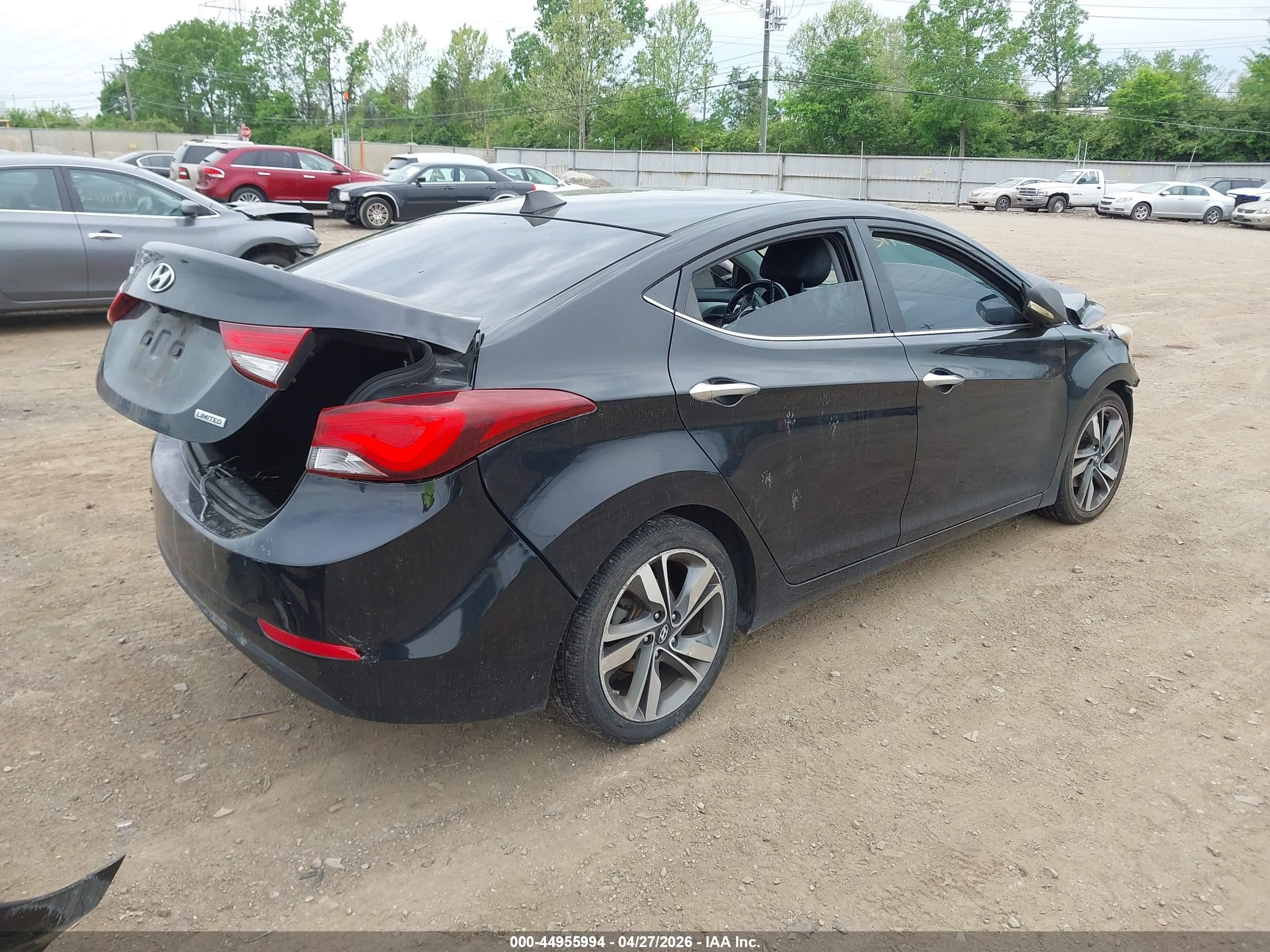 2014 Hyundai Elantra Limited Black vin: KMHDH4AE3EU098884