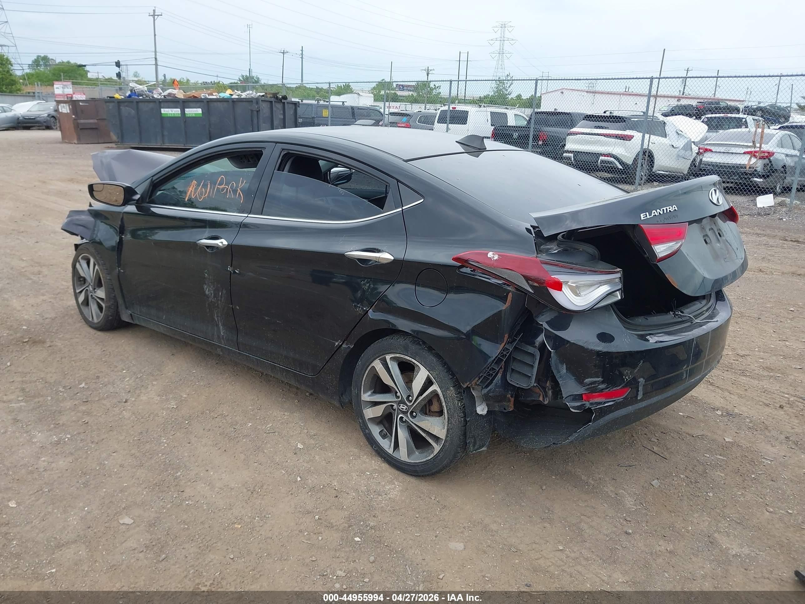 2014 Hyundai Elantra Limited Black vin: KMHDH4AE3EU098884