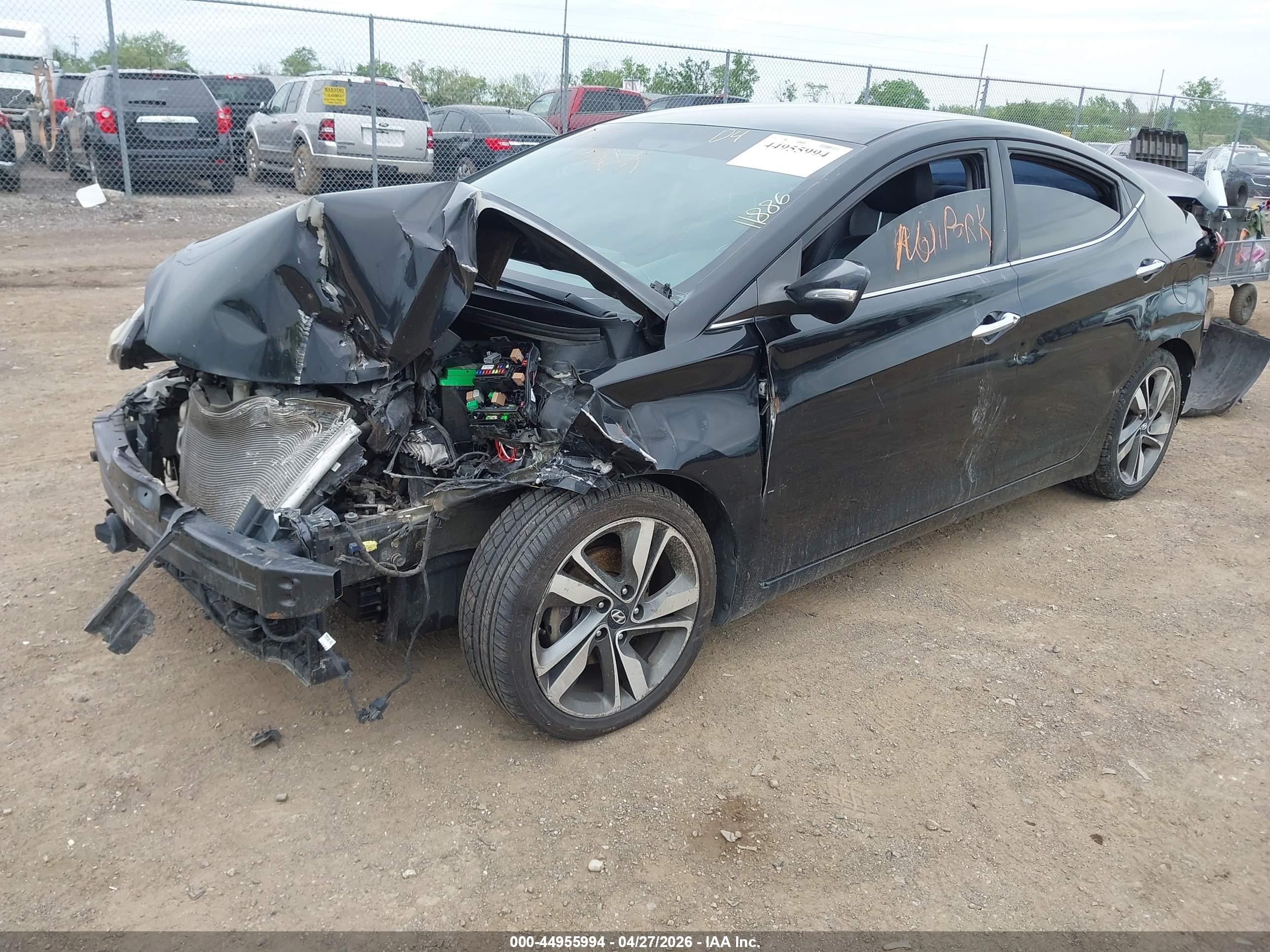 2014 Hyundai Elantra Limited Black vin: KMHDH4AE3EU098884
