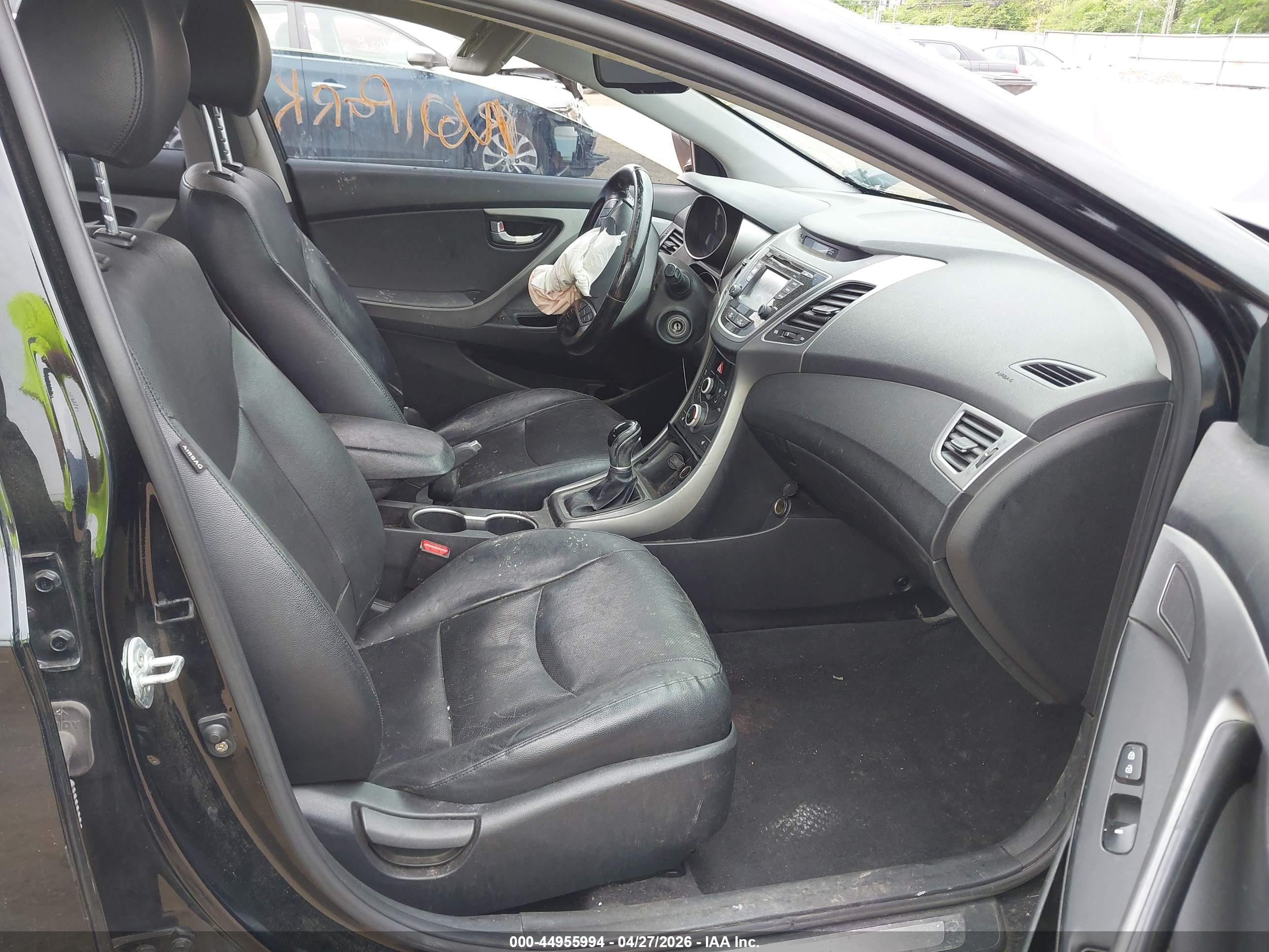 2014 Hyundai Elantra Limited Black vin: KMHDH4AE3EU098884