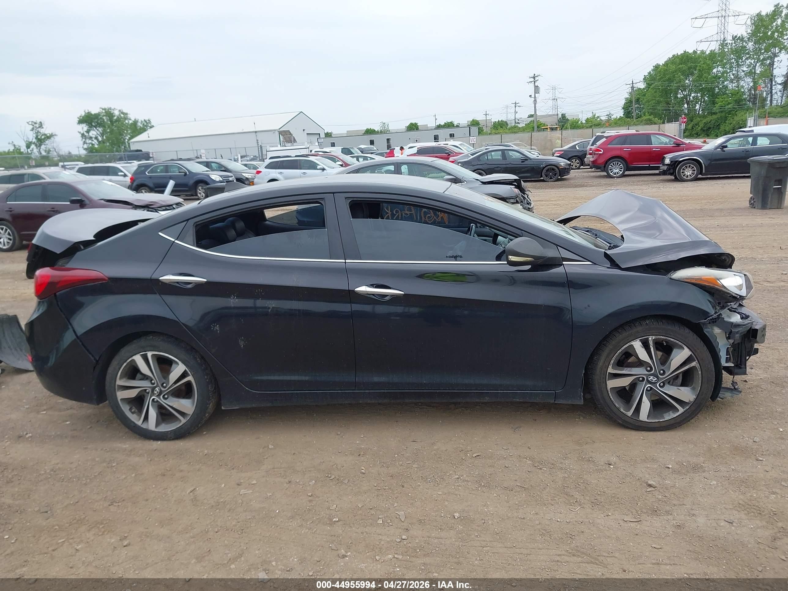 2014 Hyundai Elantra Limited Black vin: KMHDH4AE3EU098884