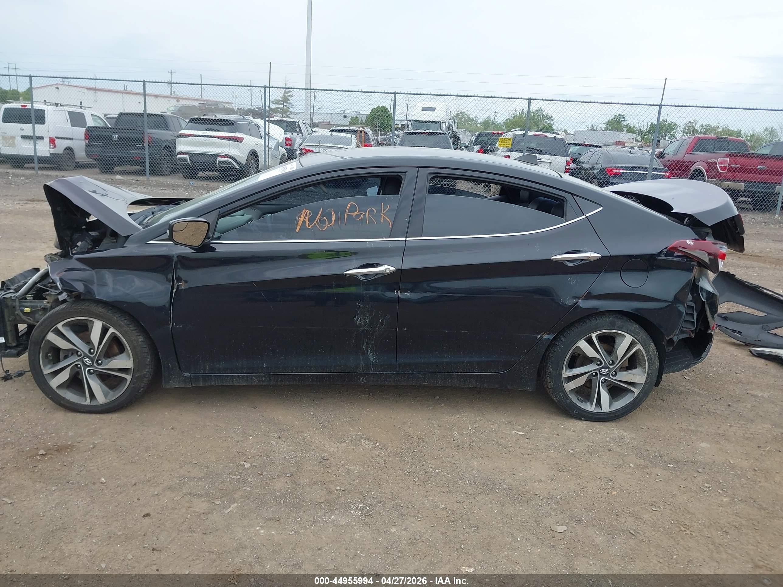 2014 Hyundai Elantra Limited Black vin: KMHDH4AE3EU098884