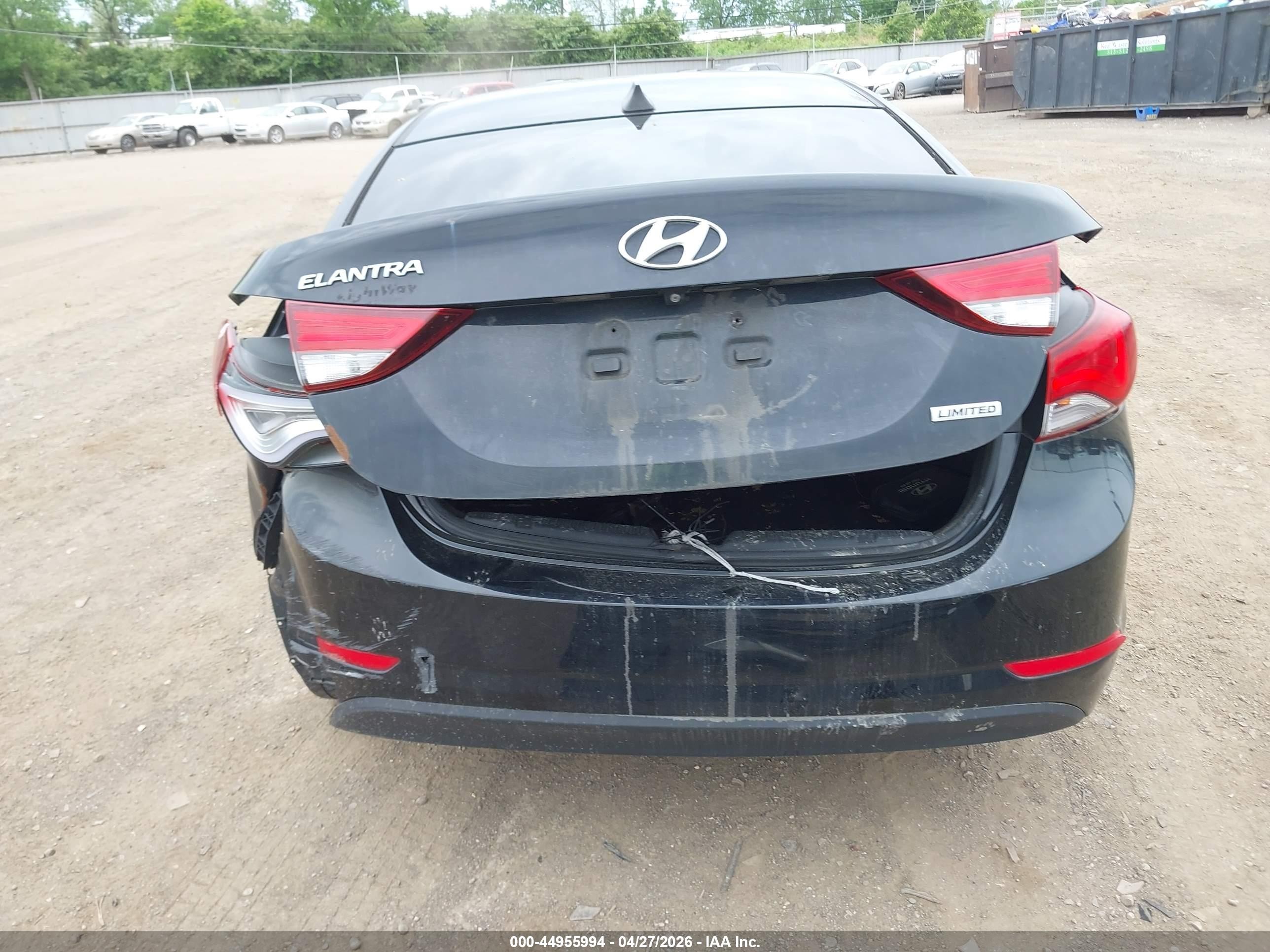 2014 Hyundai Elantra Limited Black vin: KMHDH4AE3EU098884