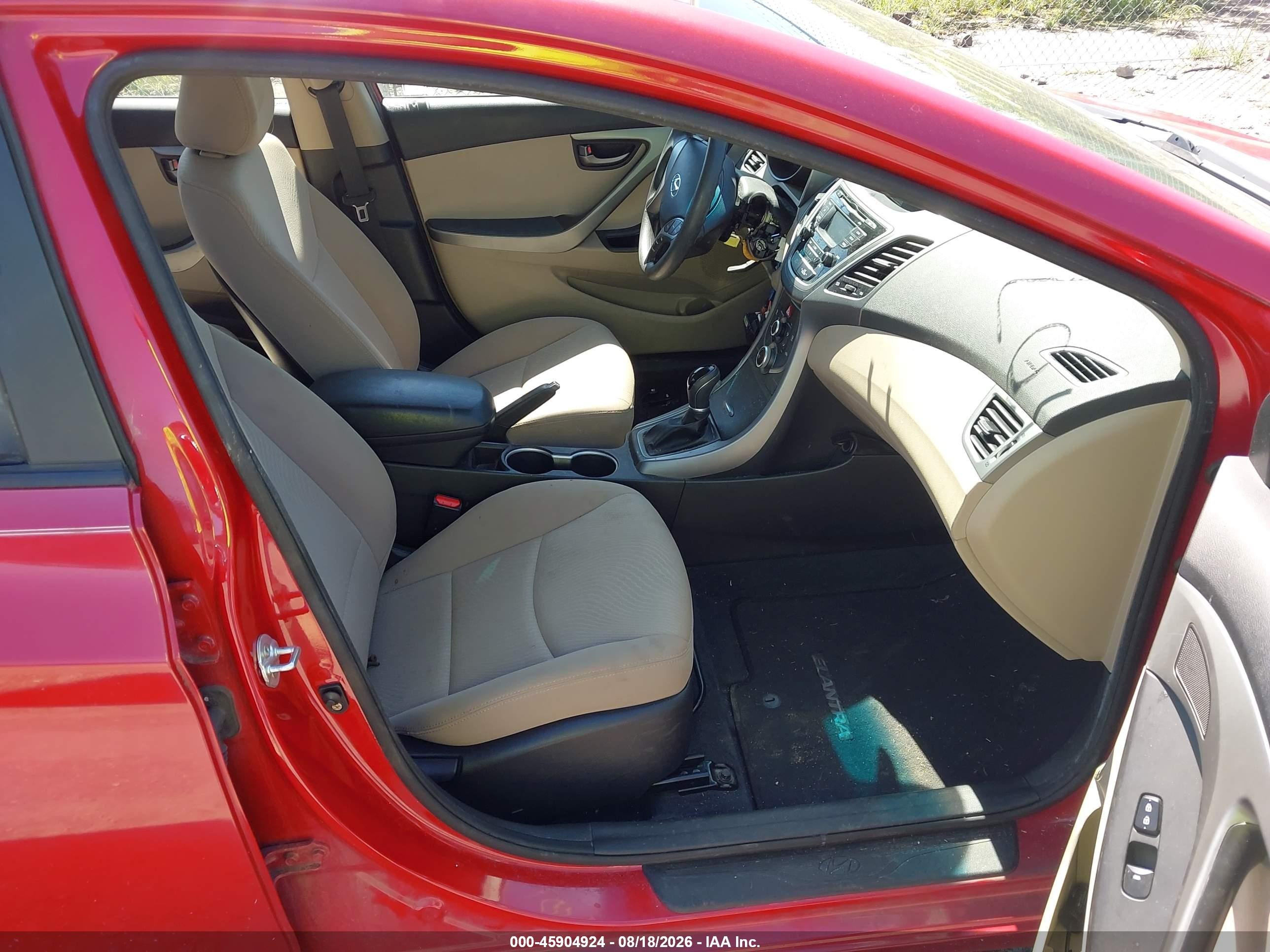 2014 Hyundai Elantra Se Red vin: KMHDH4AE3EU109107